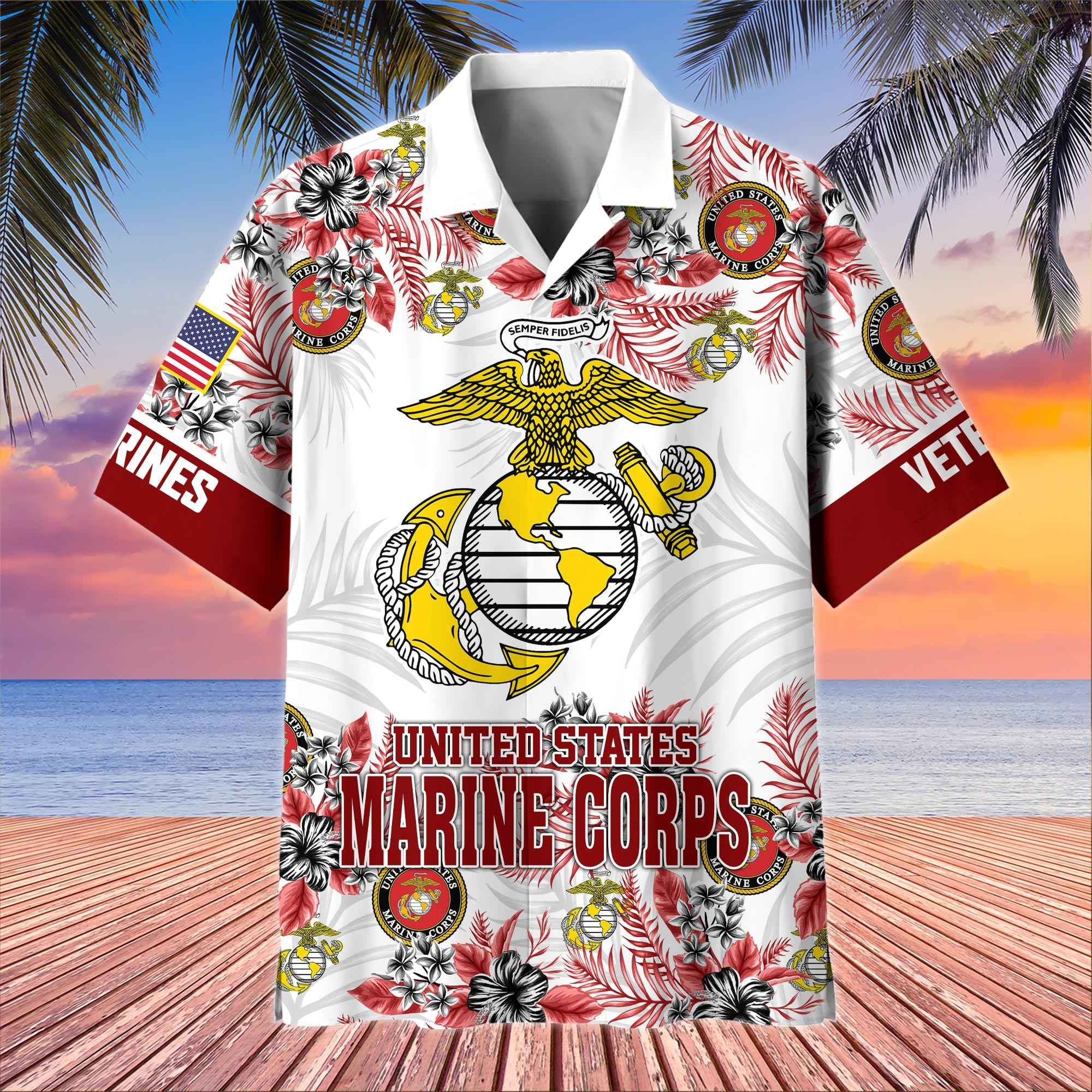 Premium US Veterans Hawaiian Shirt, Gifts For US Veterans, Gifts On Memorial Day, Father's Day, Armed Forces Day, Veterans Day.