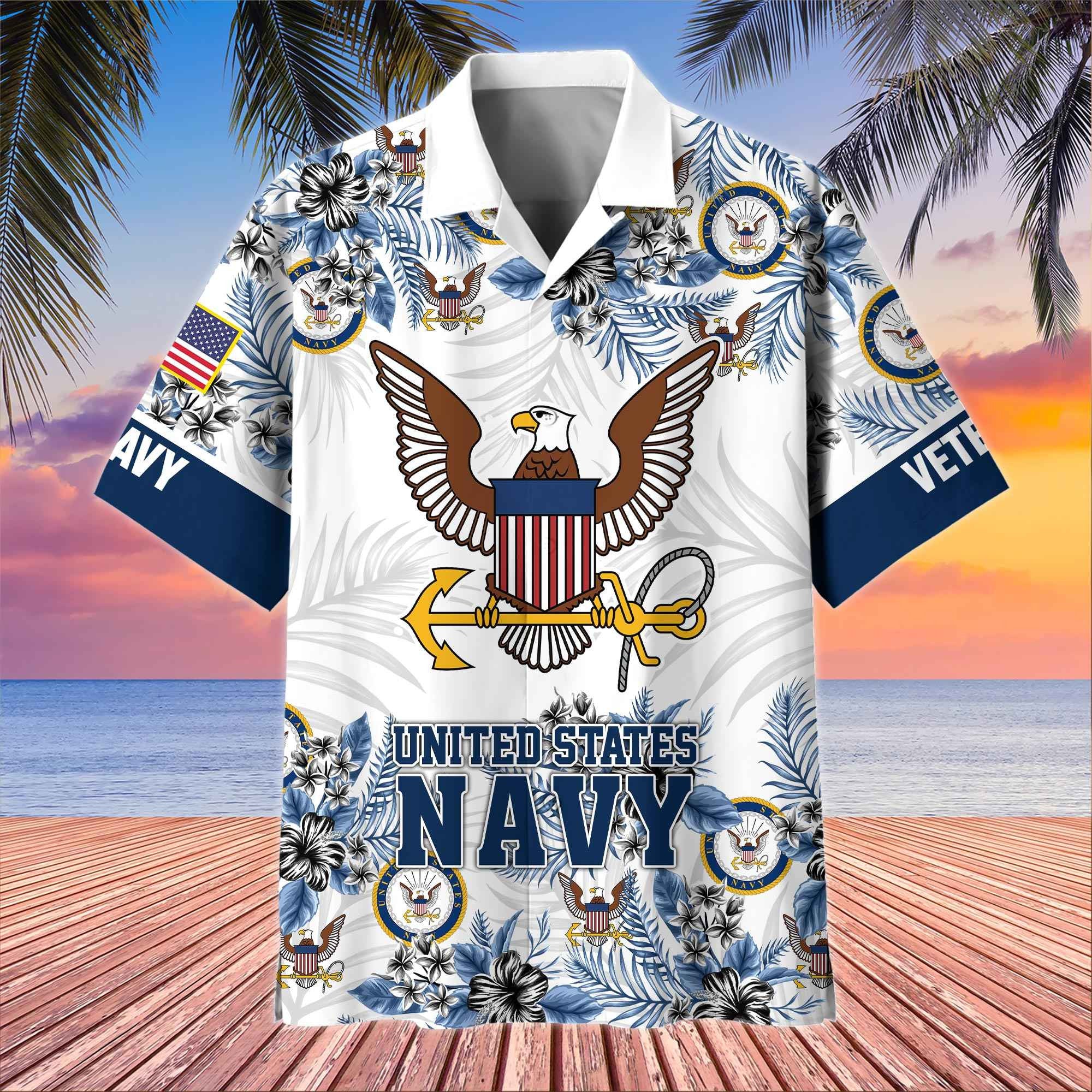 Premium US Veterans Hawaiian Shirt, Gifts For US Veterans, Gifts On Memorial Day, Father's Day, Armed Forces Day, Veterans Day.