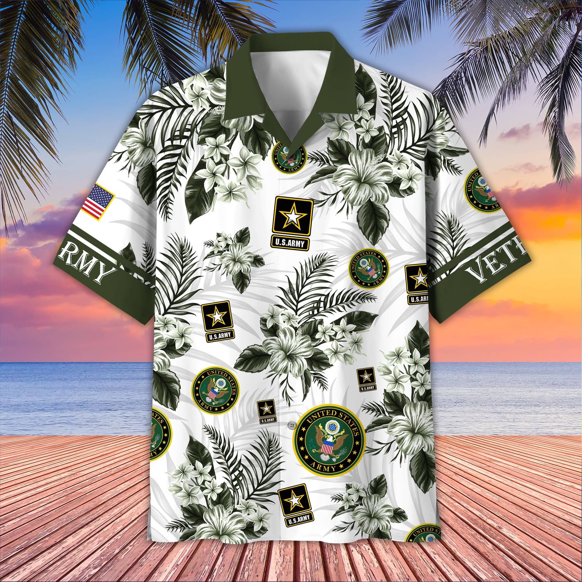 Premium US Veterans Hawaiian Shirt, Gifts For US Veterans, Gifts On Memorial Day, Father's Day, Armed Forces Day, Veterans Day.