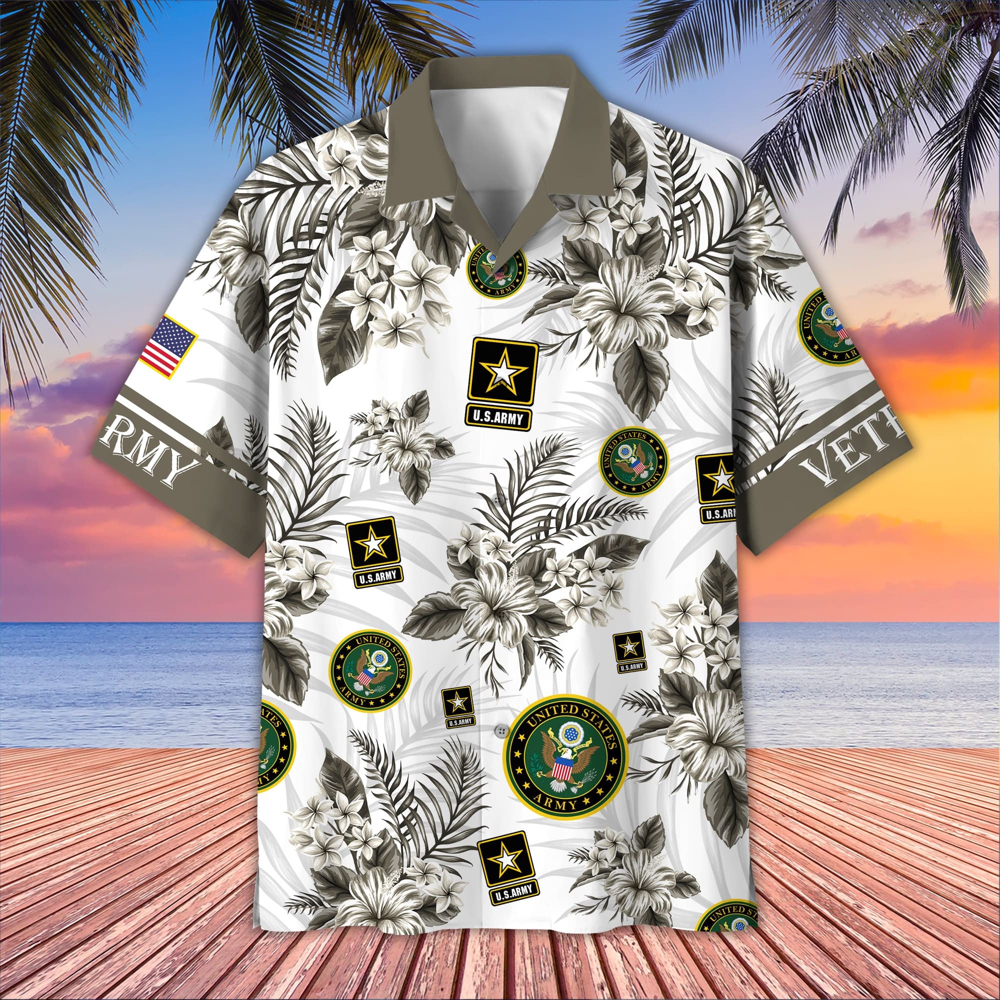 Premium US Veterans Hawaiian Shirt, Gifts For US Veterans, Gifts On Memorial Day, Father's Day, Armed Forces Day, Veterans Day.