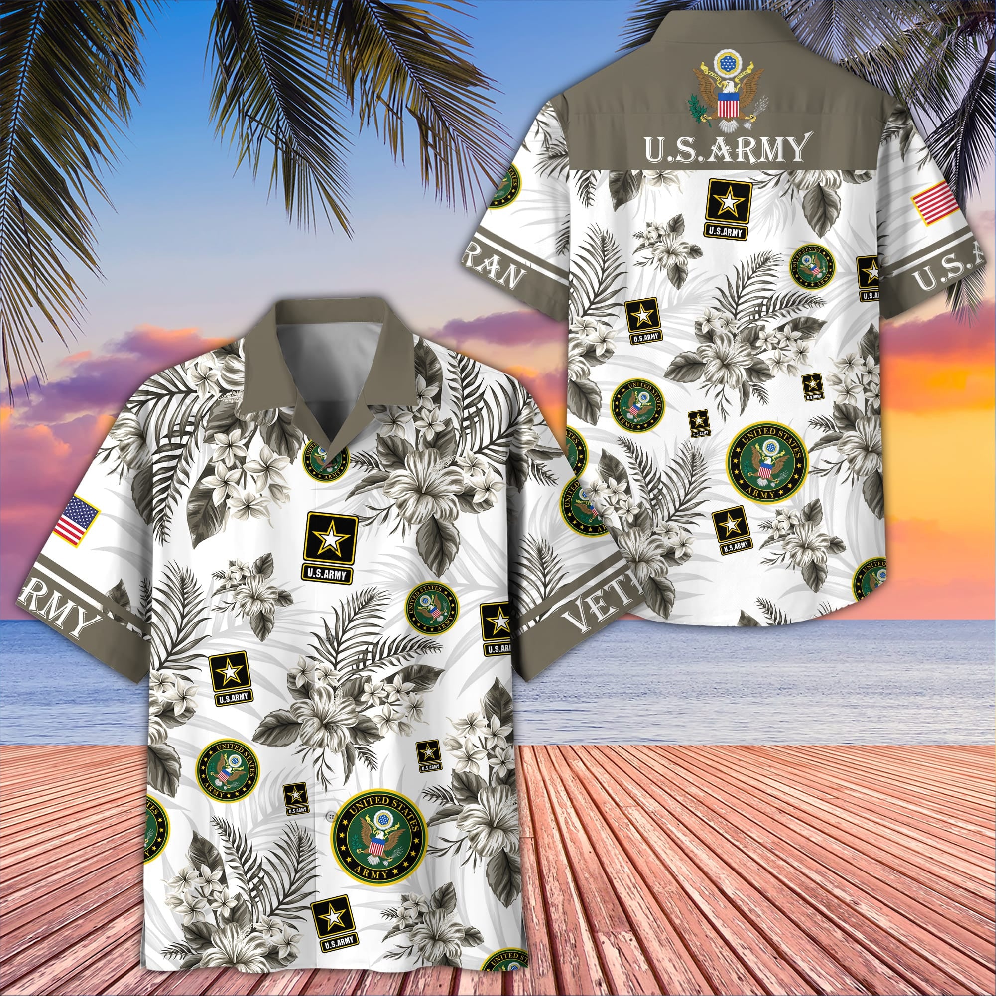 Premium US Veterans Hawaiian Shirt, Gifts For US Veterans, Gifts On Memorial Day, Father's Day, Armed Forces Day, Veterans Day.