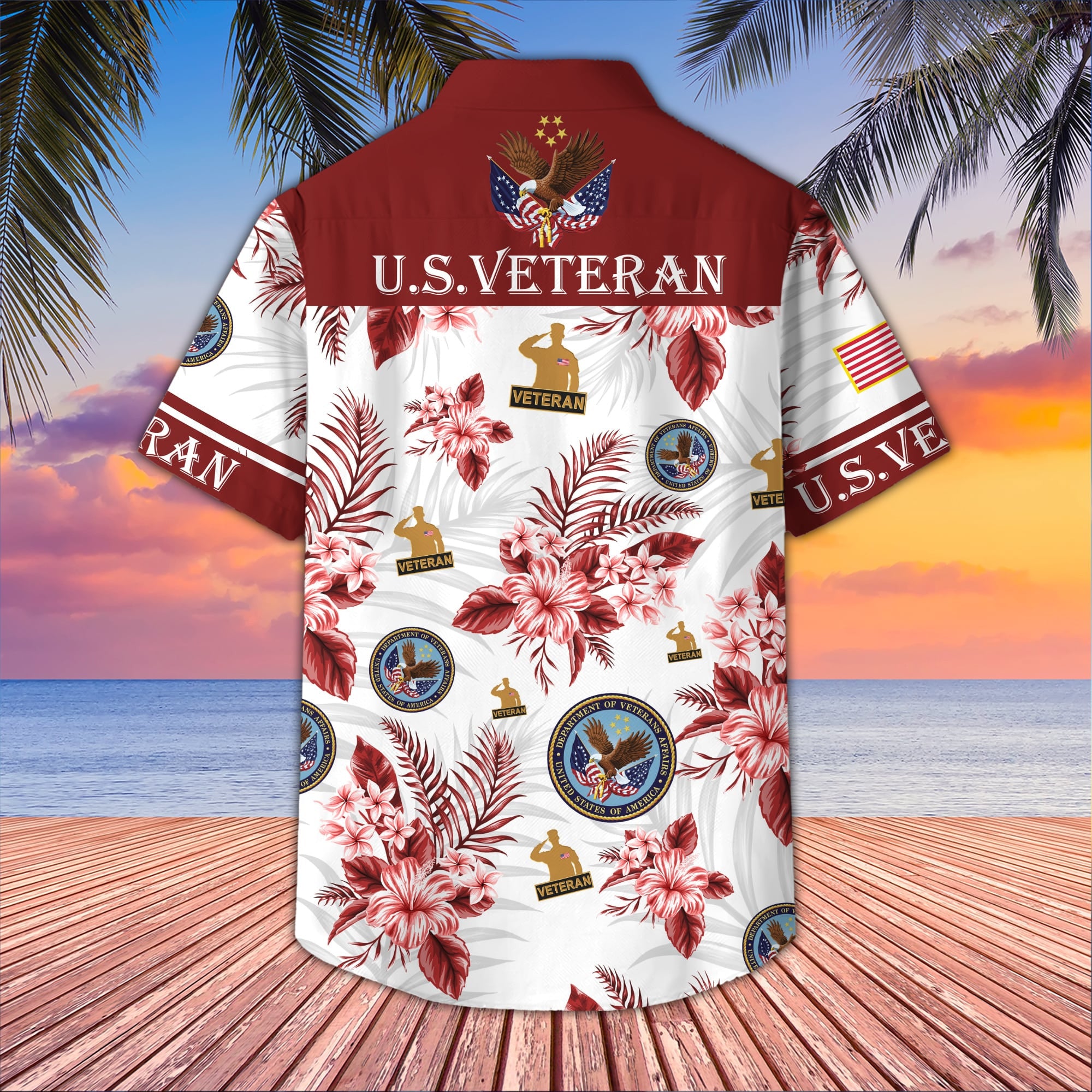 Premium US Veterans Hawaiian Shirt, Gifts For US Veterans, Gifts On Memorial Day, Father's Day, Armed Forces Day, Veterans Day.