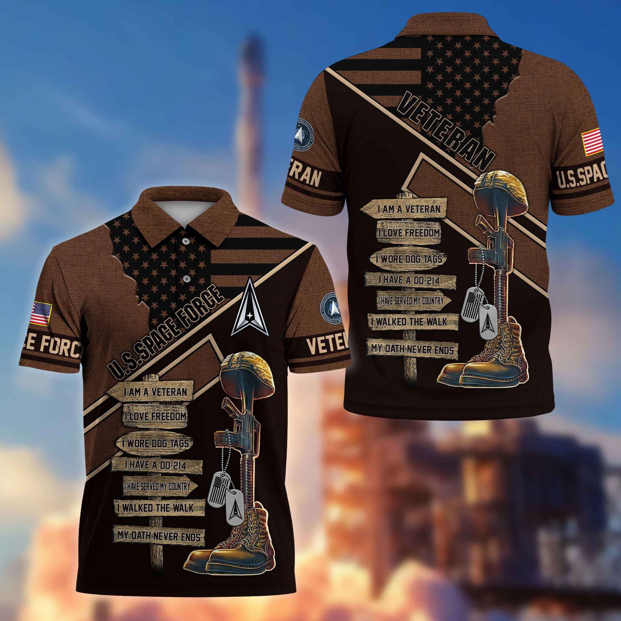 Premium US Veterans Polo Shirt, Gifts For US Veterans, Gifts For Dad, For Husband, Gifts On Father's Day, Armed Forces Day, Independence Day, Veterans Day.