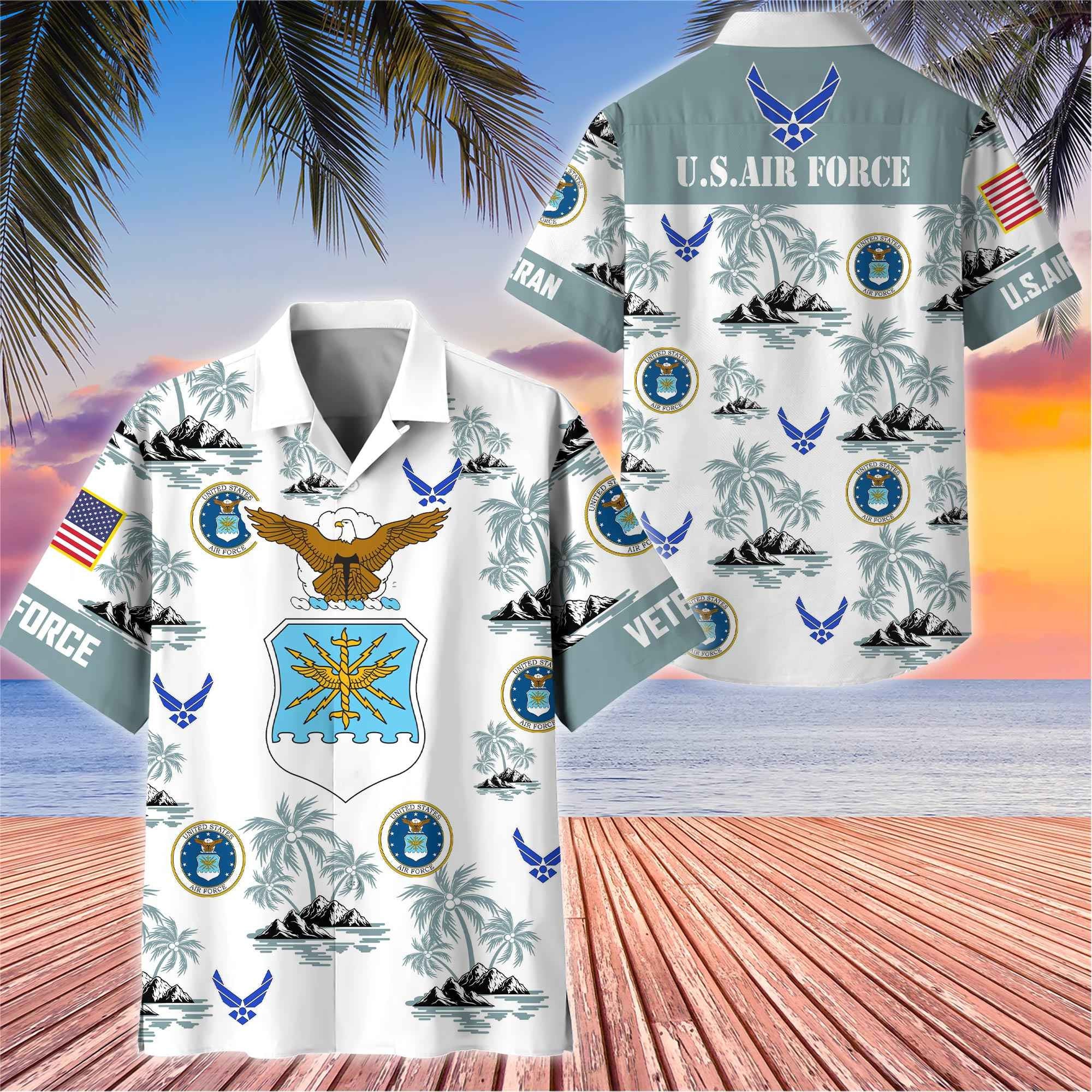 Premium US Veterans Hawaiian Shirt, Gifts For US Veterans, Gifts On Father's Day, Armed Forces Day, Veterans Day.