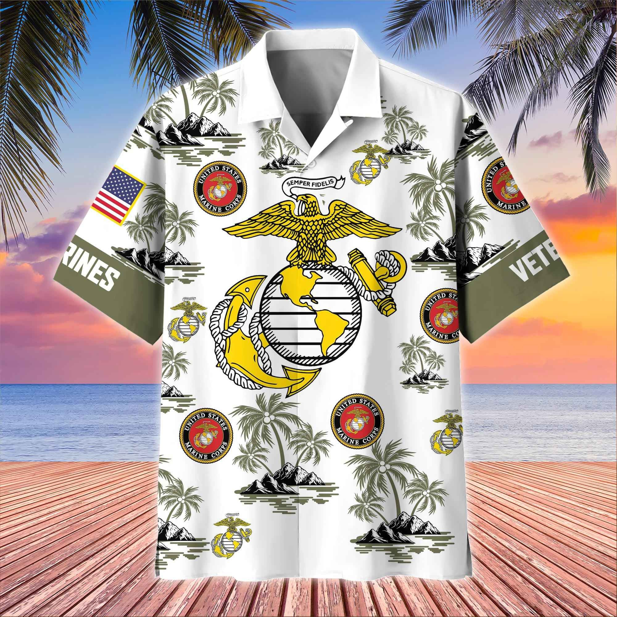 Premium US Veterans Hawaiian Shirt, Gifts For US Veterans, Gifts On Father's Day, Armed Forces Day, Veterans Day.