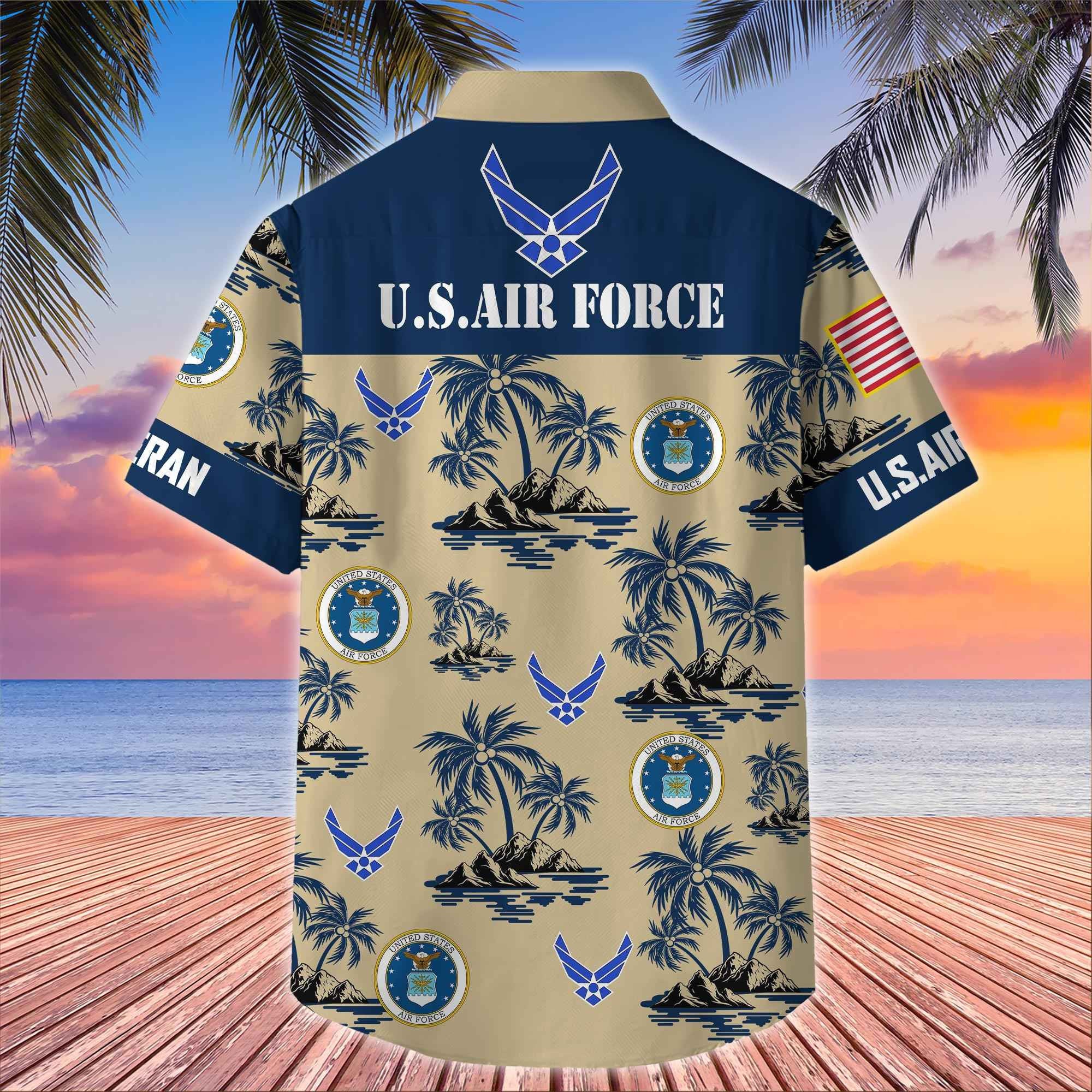 Premium US Veterans Hawaiian Shirt, Gifts For US Veterans, Gifts On Father's Day, Armed Forces Day, Veterans Day.