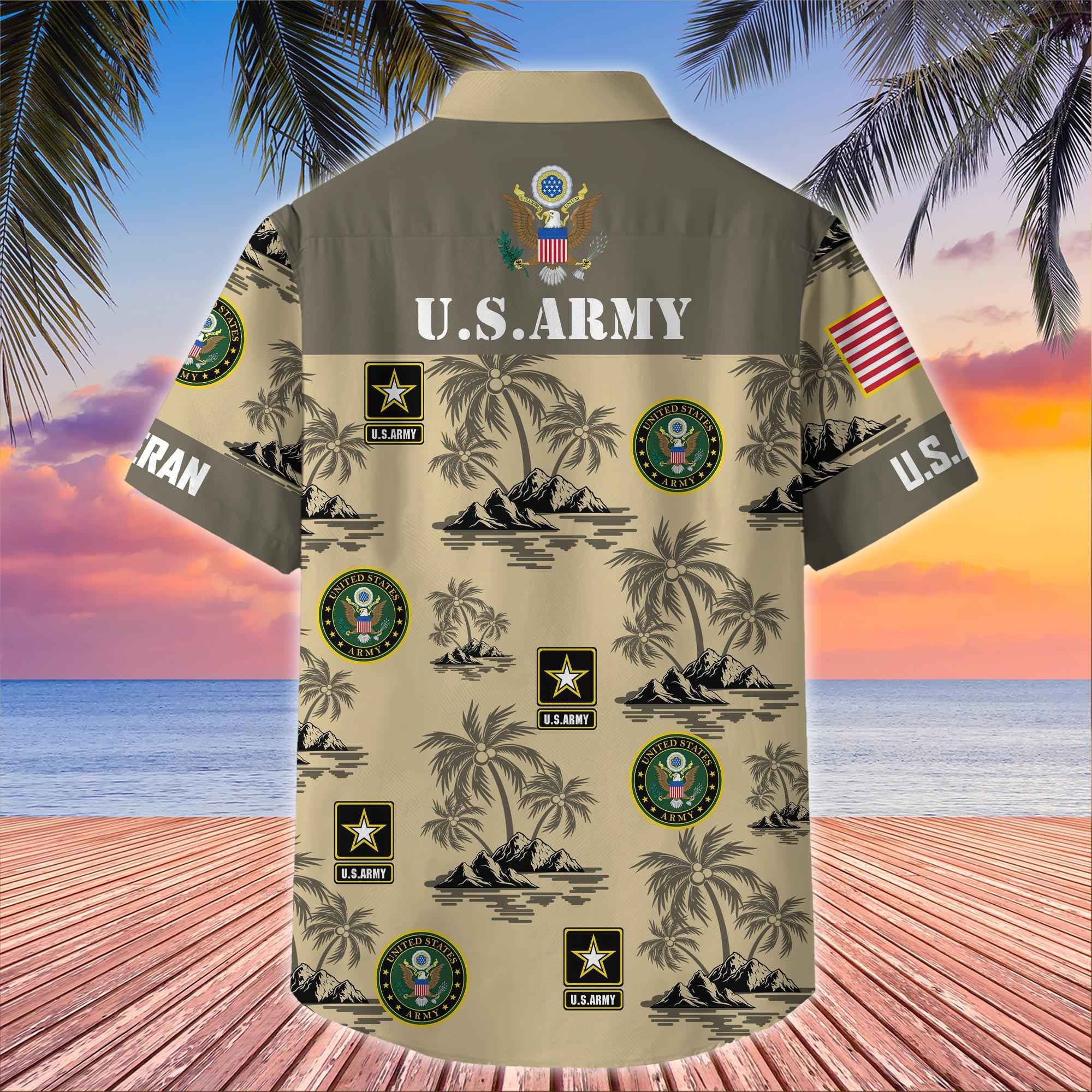 Premium US Veterans Hawaiian Shirt, Gifts For US Veterans, Gifts On Father's Day, Armed Forces Day, Veterans Day.