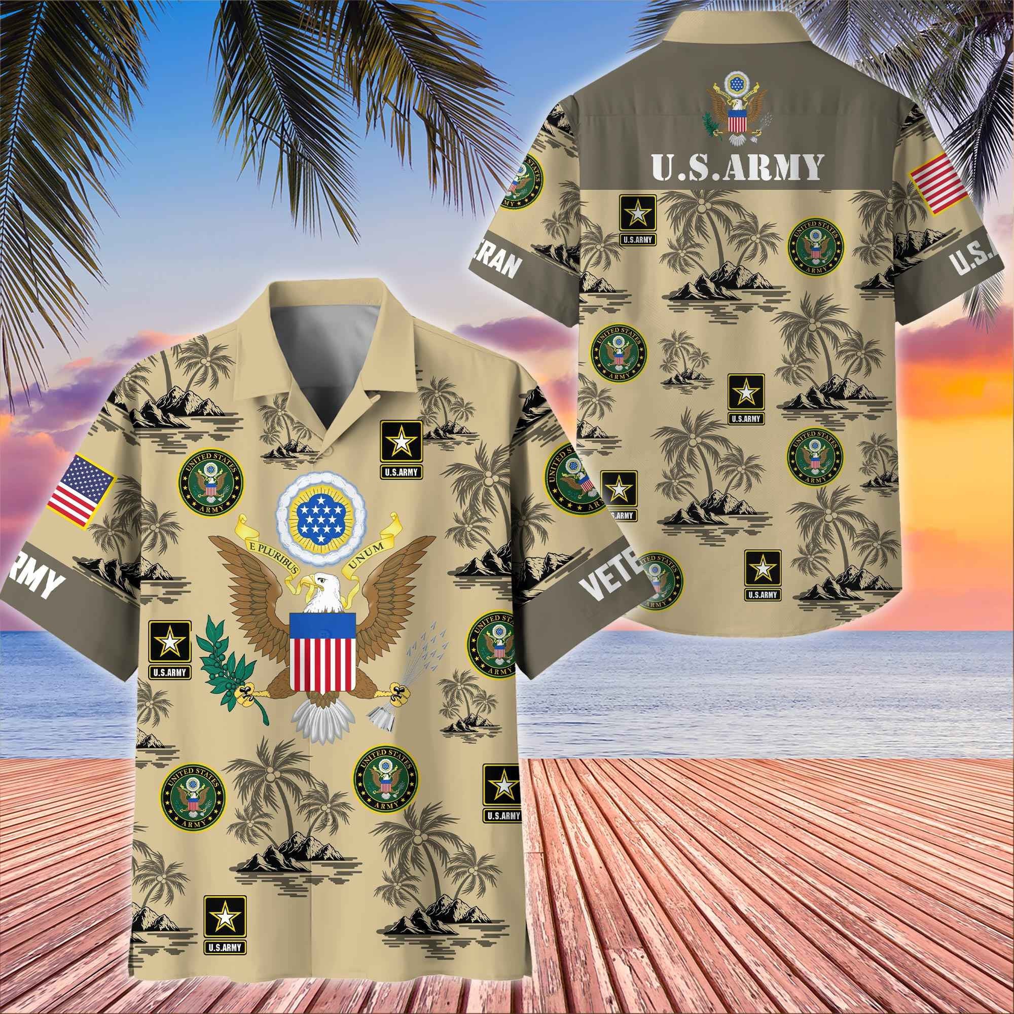 Premium US Veterans Hawaiian Shirt, Gifts For US Veterans, Gifts On Father's Day, Armed Forces Day, Veterans Day.