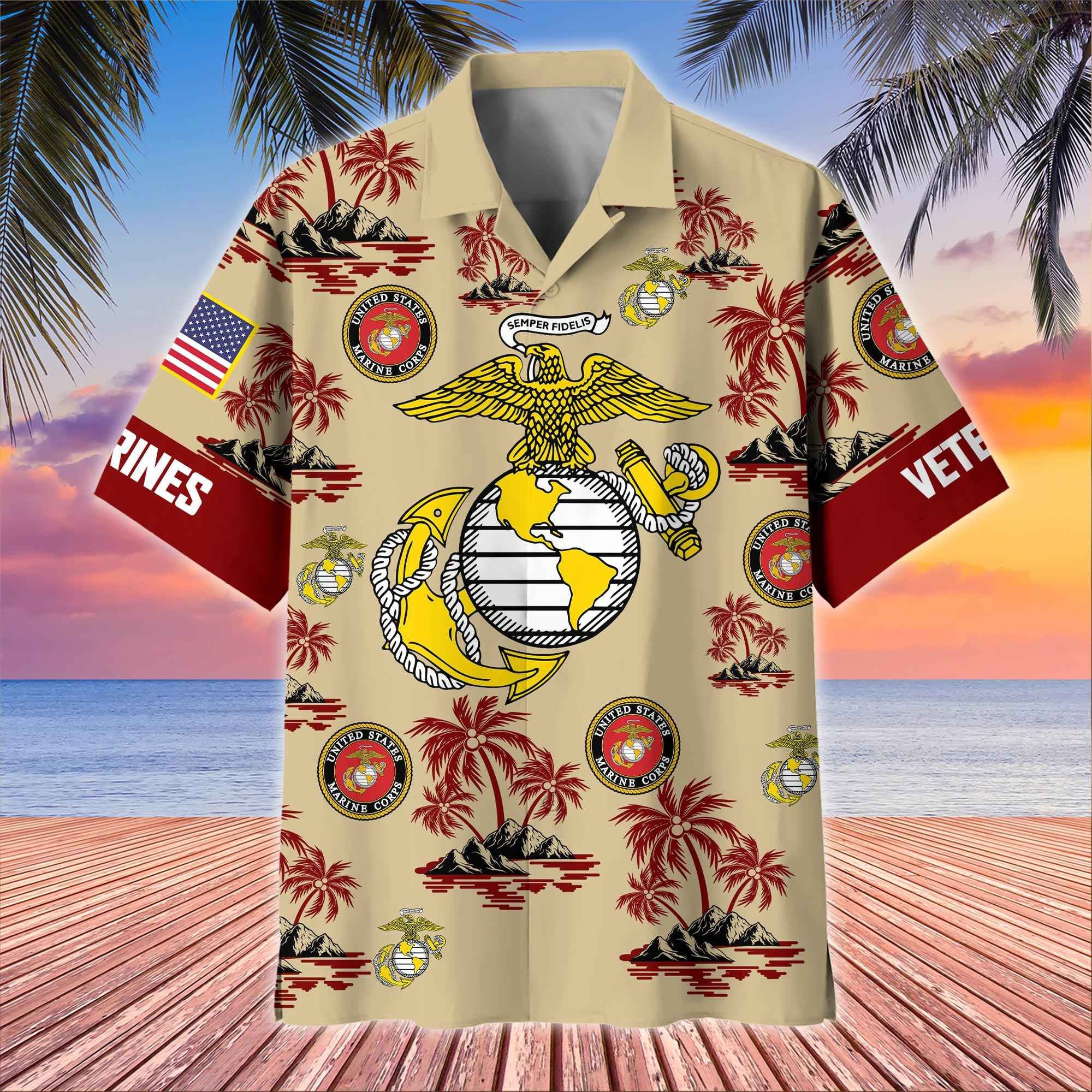 Premium US Veterans Hawaiian Shirt, Gifts For US Veterans, Gifts On Father's Day, Armed Forces Day, Veterans Day.