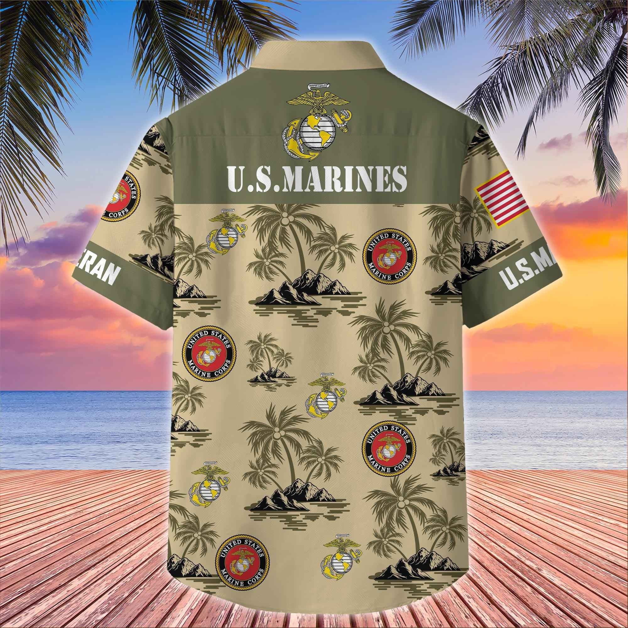 Premium US Veterans Hawaiian Shirt, Gifts For US Veterans, Gifts On Father's Day, Armed Forces Day, Veterans Day.