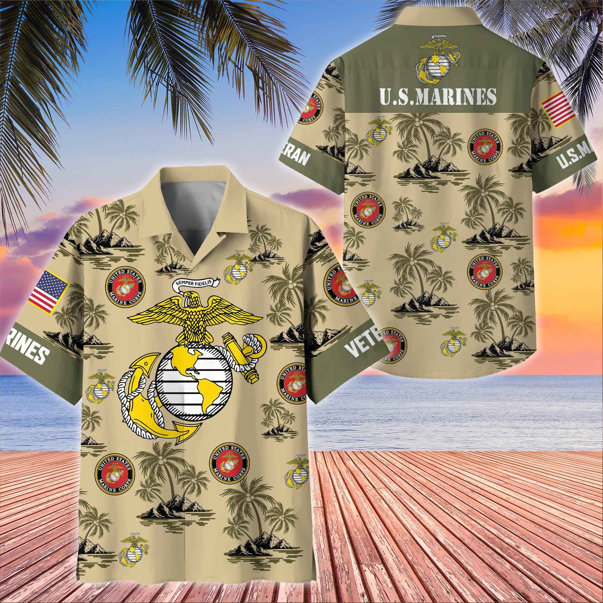 Premium US Veterans Hawaiian Shirt, Gifts For US Veterans, Gifts On Father's Day, Armed Forces Day, Veterans Day.