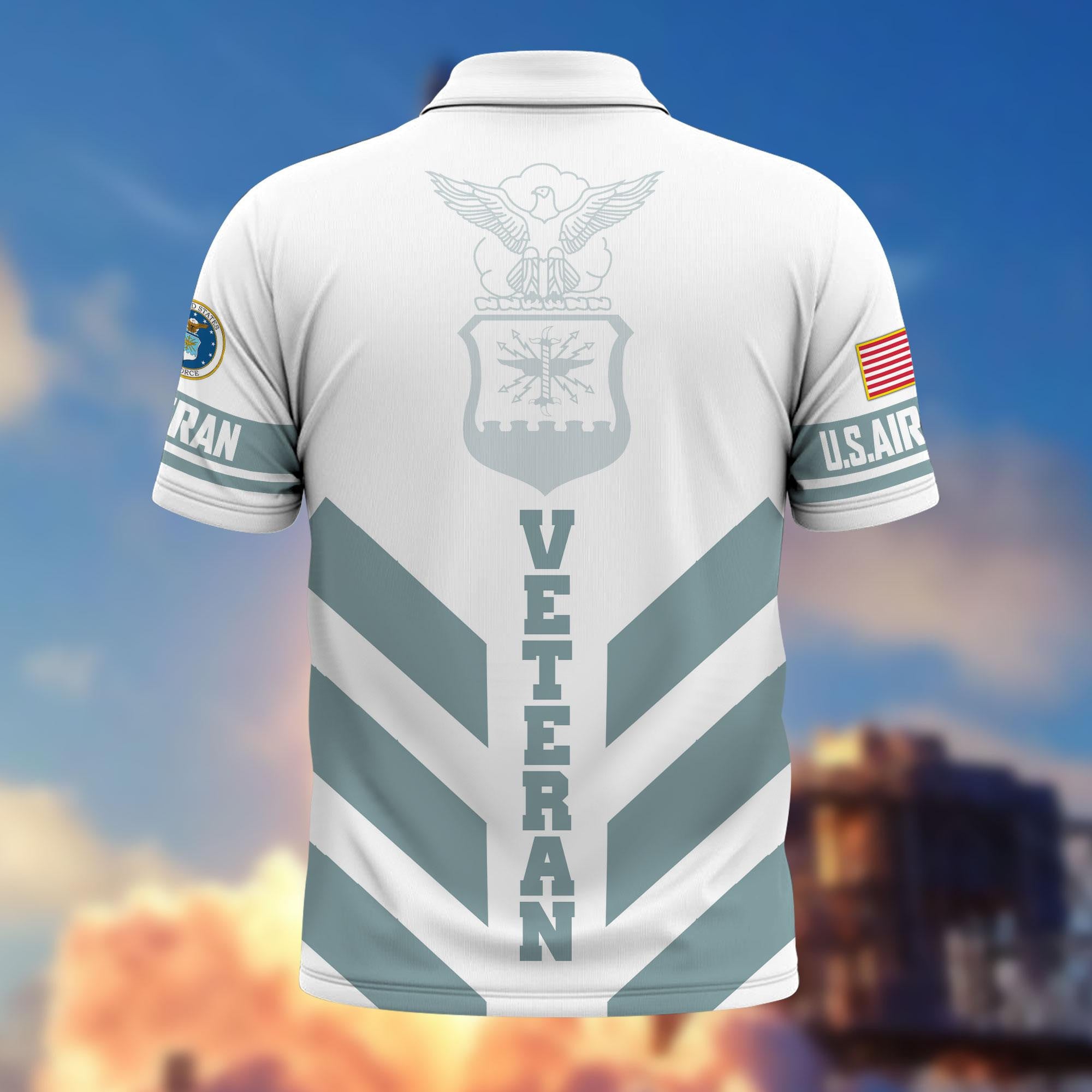 Premium US Veterans Polo Shirt, Gifts For US Veterans, Gifts On Father's Day, Armed Forces Day, Veterans Day.