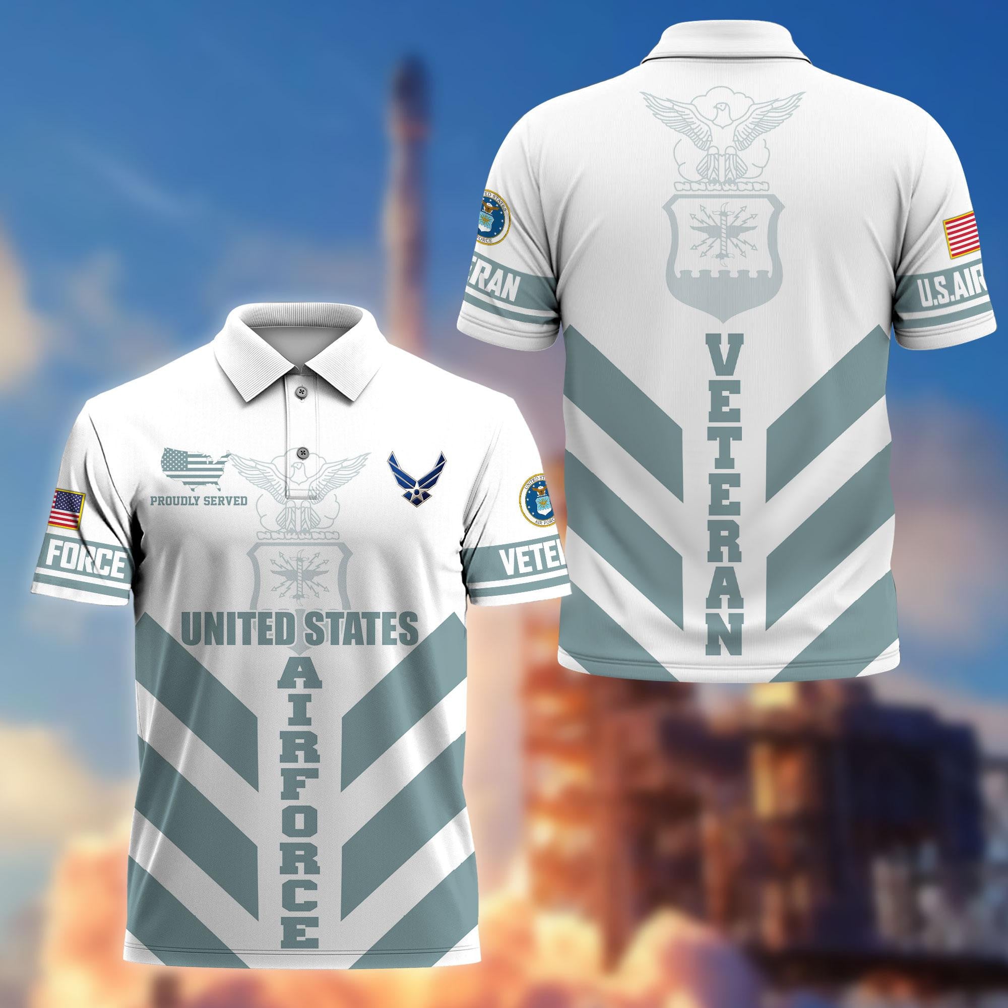 Premium US Veterans Polo Shirt, Gifts For US Veterans, Gifts On Father's Day, Armed Forces Day, Veterans Day.