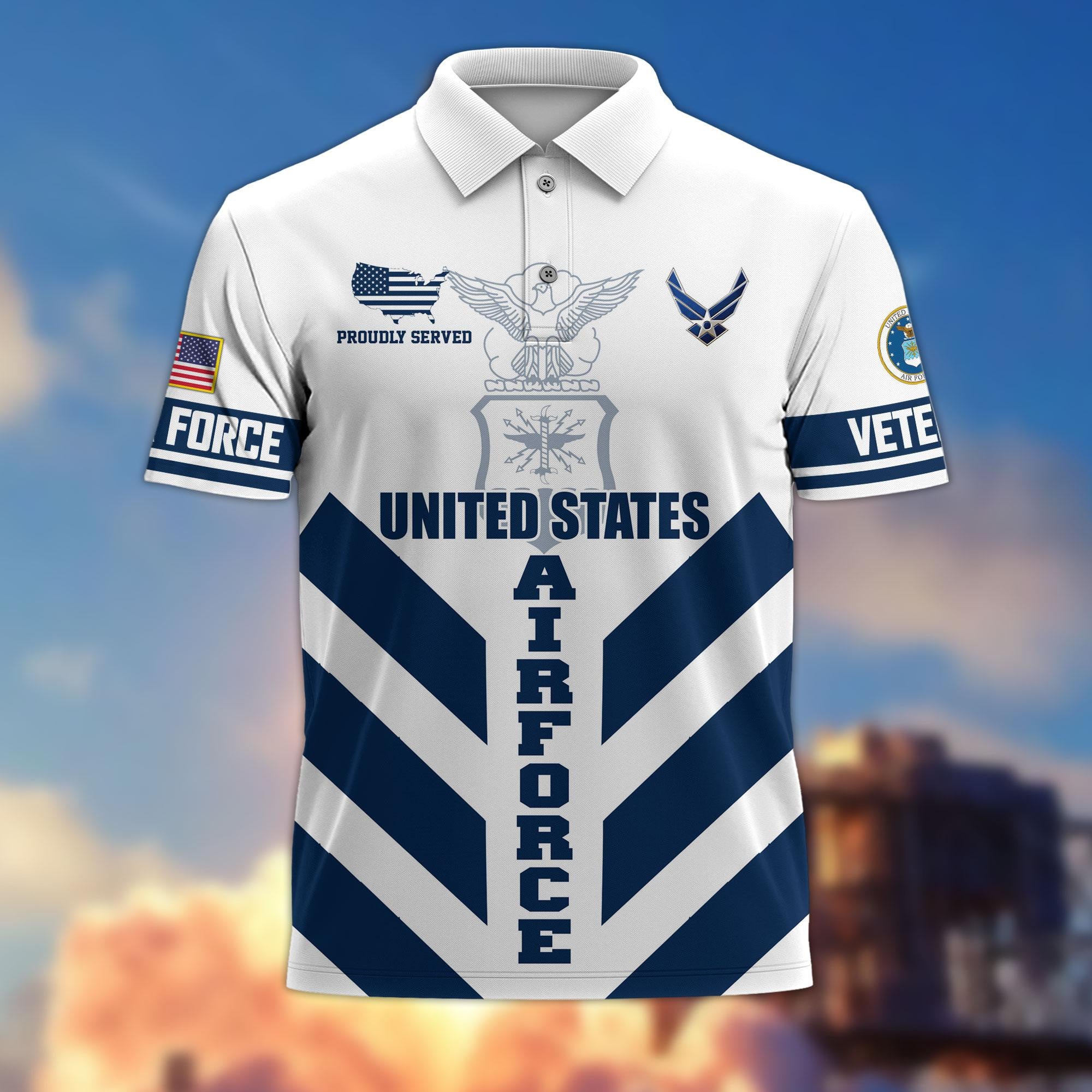 Premium US Veterans Polo Shirt, Gifts For US Veterans, Gifts On Father's Day, Armed Forces Day, Veterans Day.