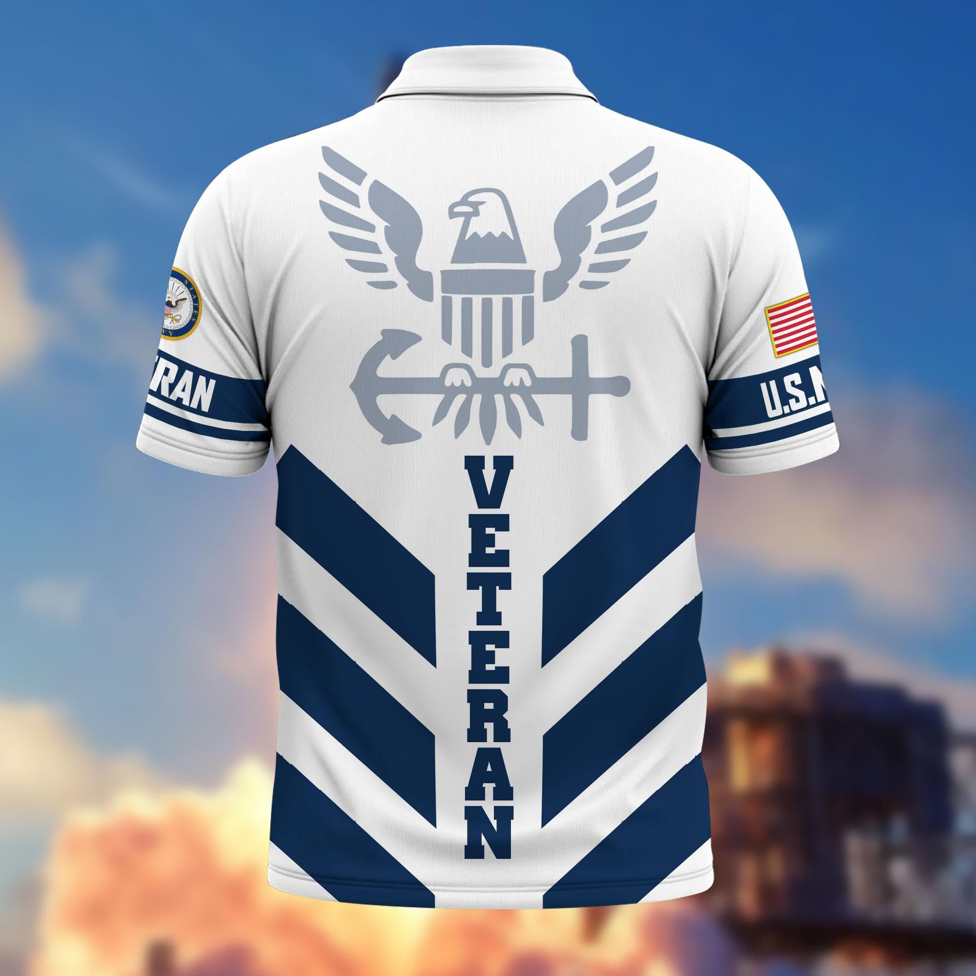 Premium US Veterans Polo Shirt, Gifts For US Veterans, Gifts On Father's Day, Armed Forces Day, Veterans Day.