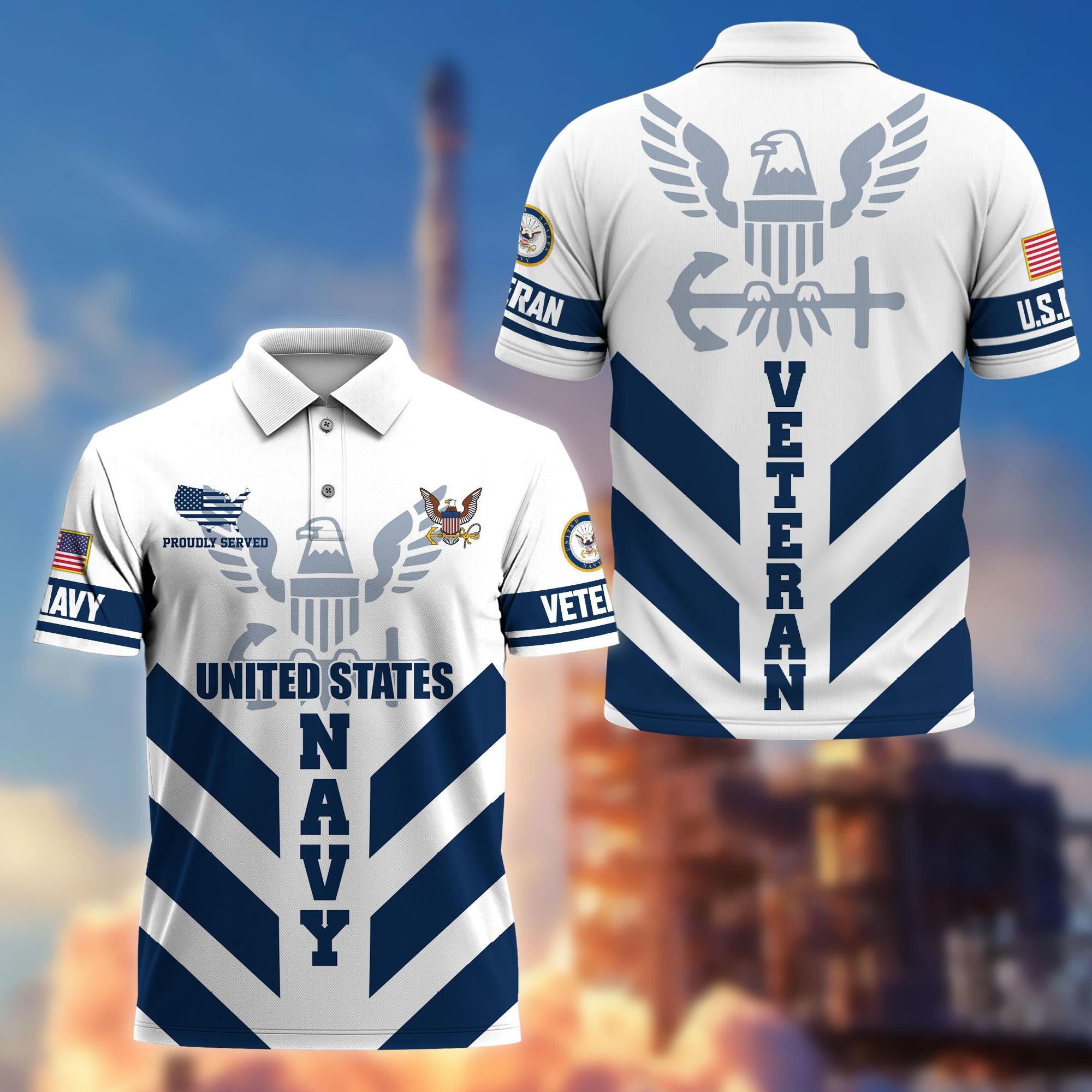 Premium US Veterans Polo Shirt, Gifts For US Veterans, Gifts On Father's Day, Armed Forces Day, Veterans Day.