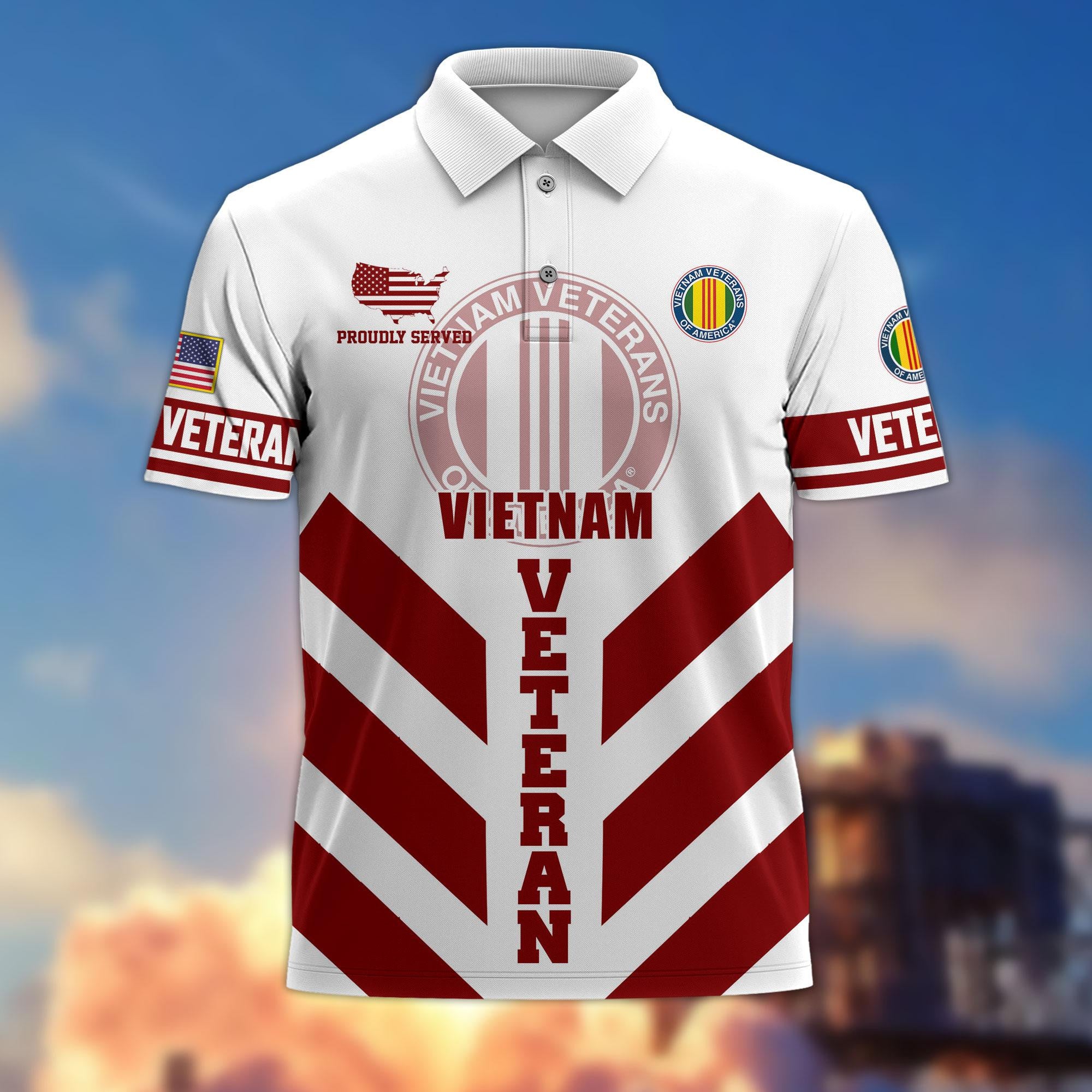 Premium US Veterans Polo Shirt, Gifts For US Veterans, Gifts On Father's Day, Armed Forces Day, Veterans Day.