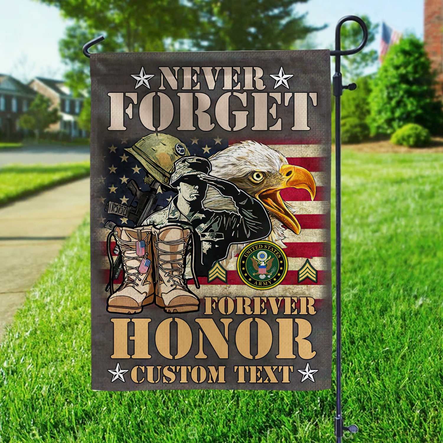 Premium Custom US Army Veteran Flag, Gift For Army Veteran, American Flag, Patriotic Flag, Garden Flag, House Flag