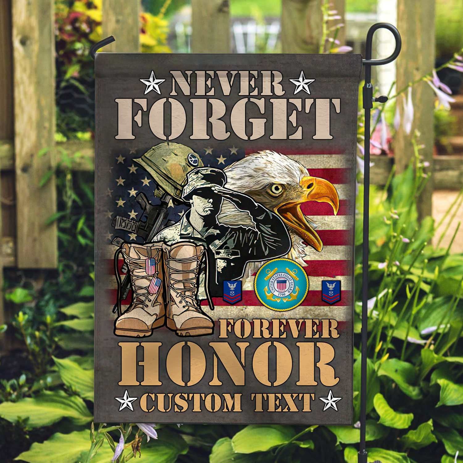 Premium Custom USCG Veteran Flag, Gift For Coast Guard Veteran, American Flag, Patriotic Flag, Garden Flag, House Flag