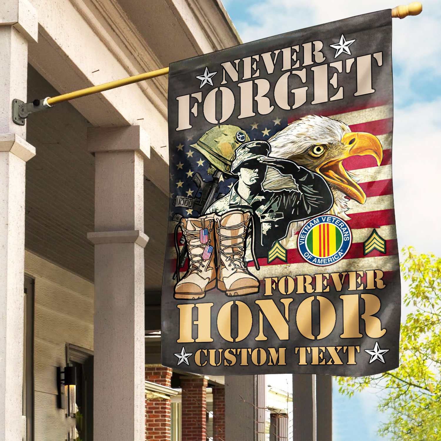 Premium Custom Vietnam Veteran Flag, Gift For Vietnam Veteran, American Flag, Patriotic Flag, Garden Flag, House Flag