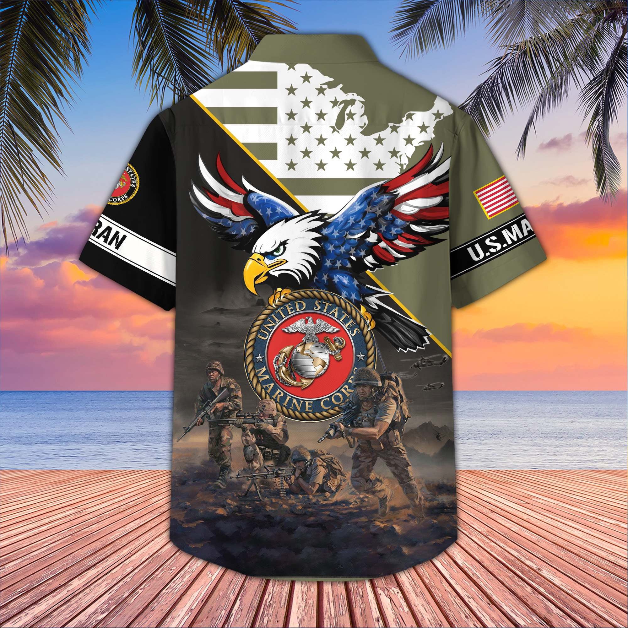 Premium US Veterans Hawaiian Shirt, Gifts For US Veterans, Gifts On Father's Day, Armed Forces Day, Veterans Day.