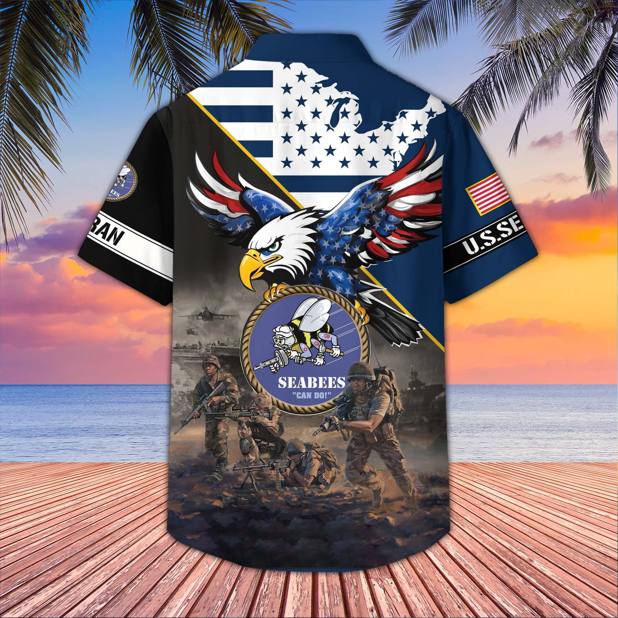 Premium US Veterans Hawaiian Shirt, Gifts For US Veterans, Gifts On Father's Day, Armed Forces Day, Veterans Day.
