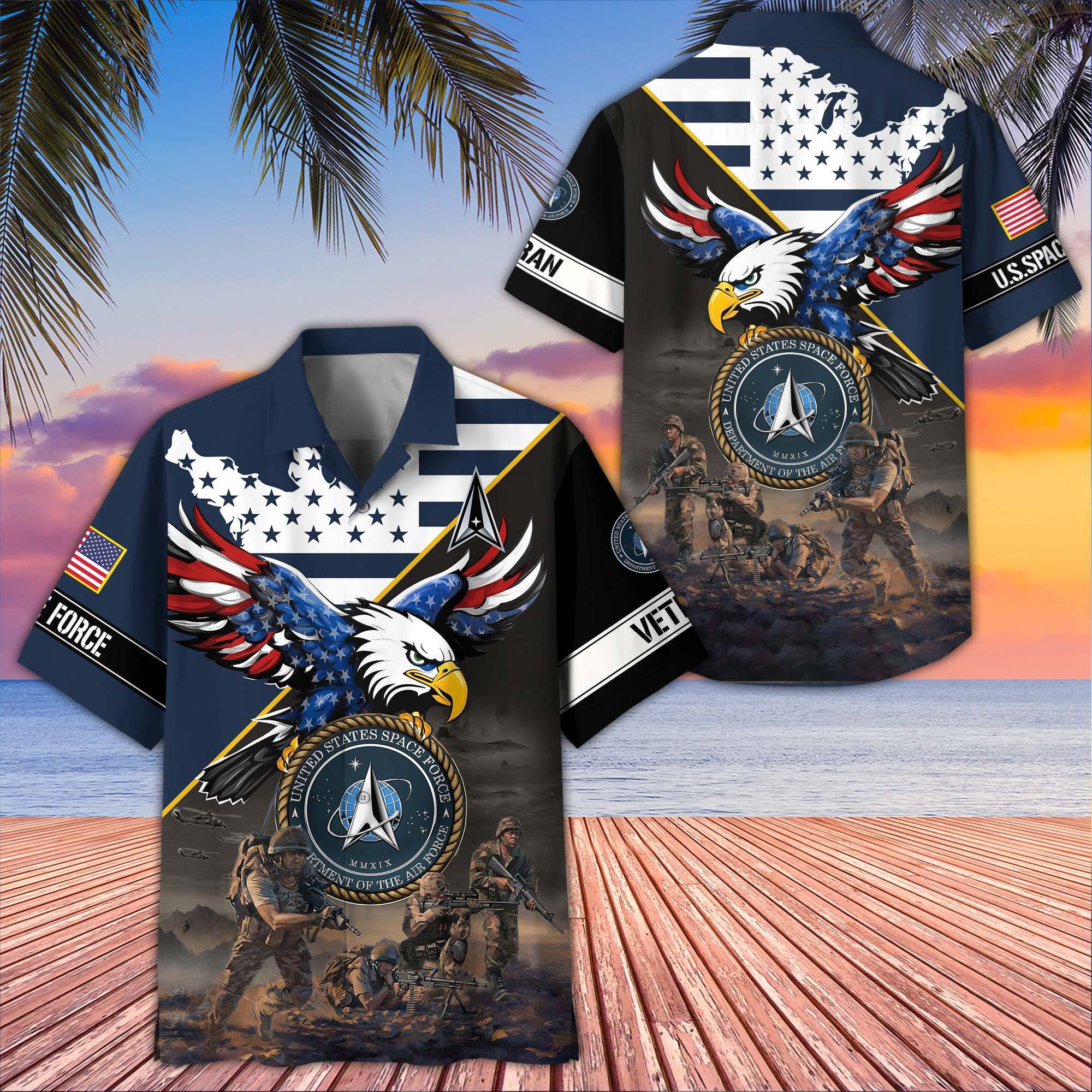 Premium US Veterans Hawaiian Shirt, Gifts For US Veterans, Gifts On Father's Day, Armed Forces Day, Veterans Day.