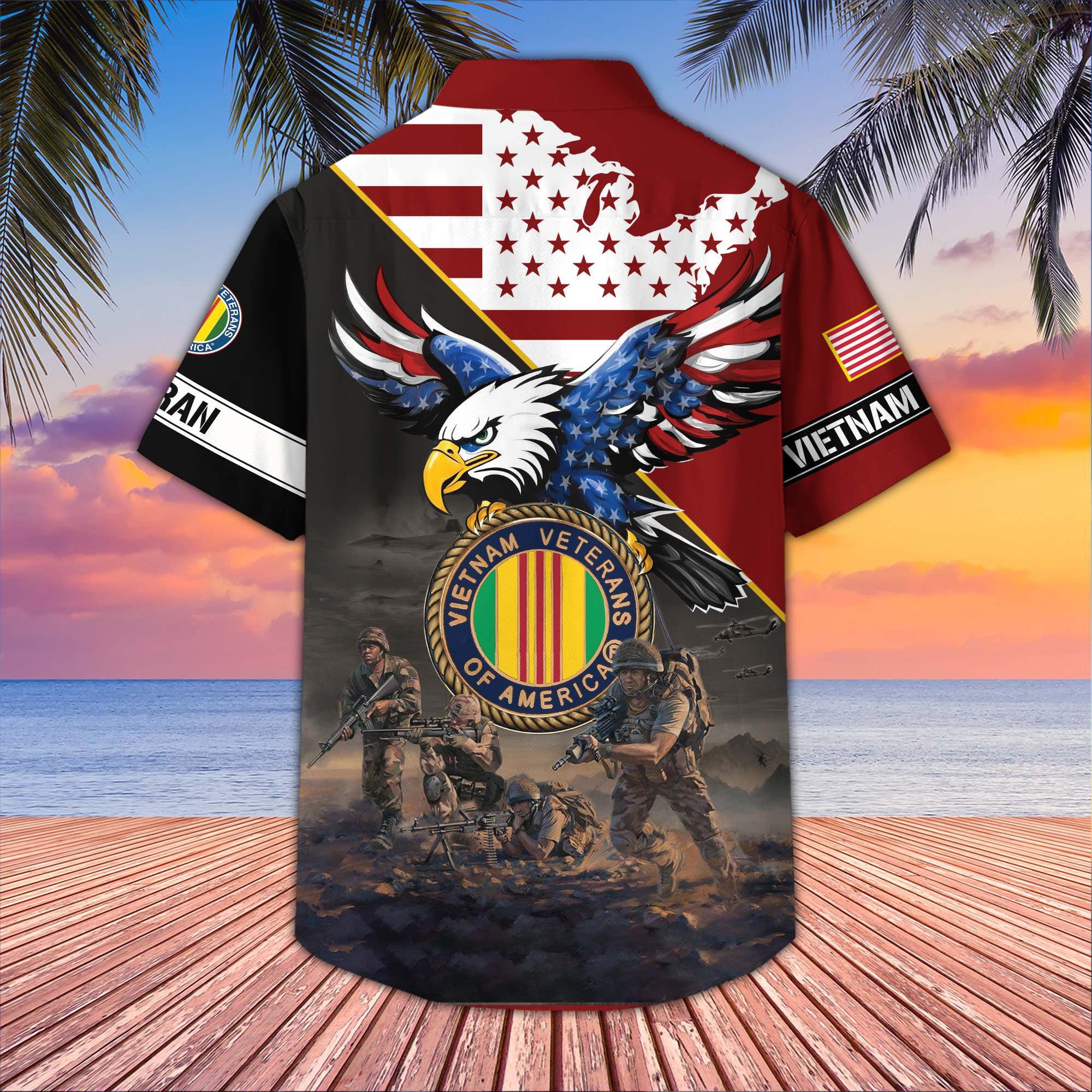 Premium US Veterans Hawaiian Shirt, Gifts For US Veterans, Gifts On Father's Day, Armed Forces Day, Veterans Day.