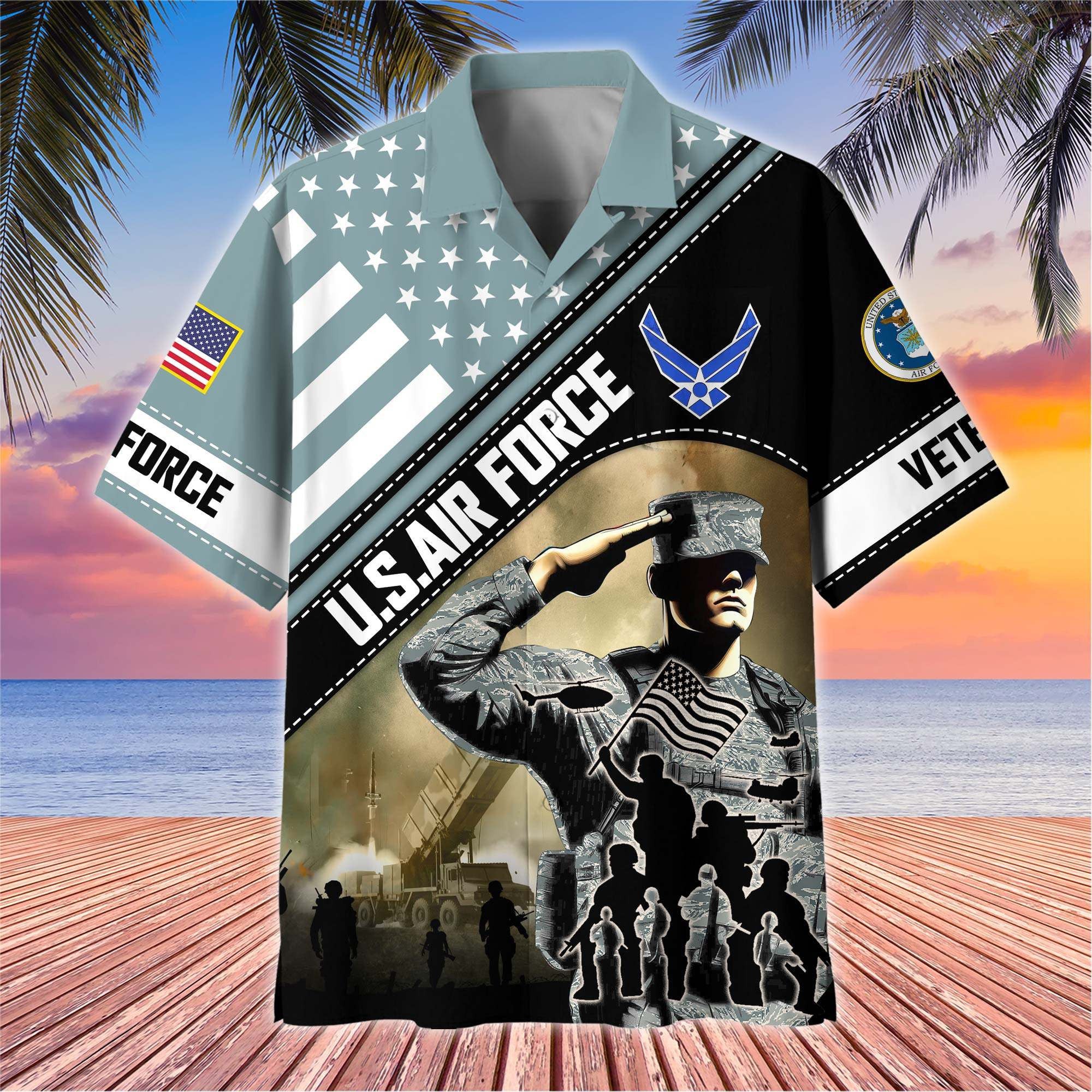 Premium US Veterans Hawaiian Shirt, Gifts For US Veterans, Gifts On Father's Day, Armed Forces Day, Veterans Day.