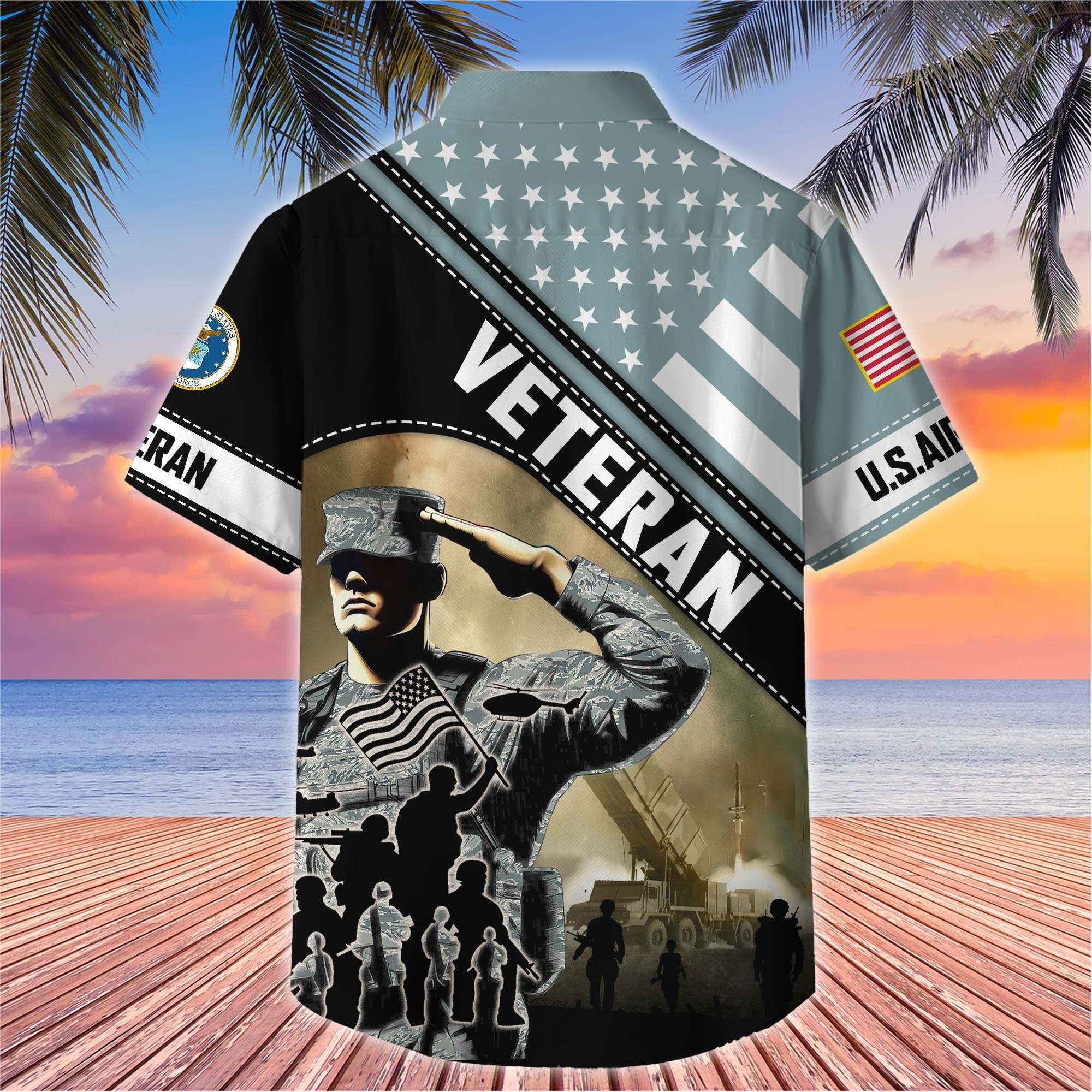 Premium US Veterans Hawaiian Shirt, Gifts For US Veterans, Gifts On Father's Day, Armed Forces Day, Veterans Day.