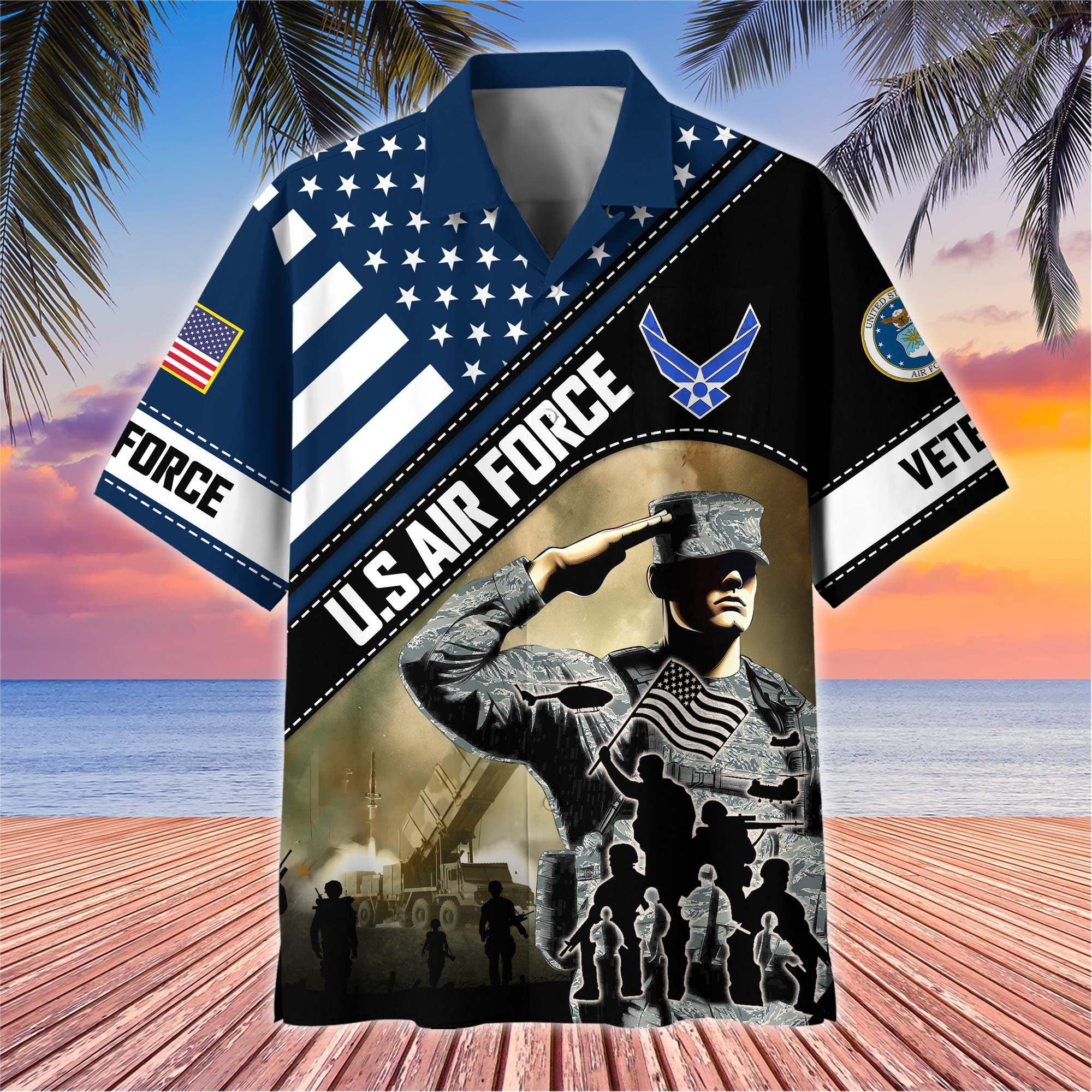 Premium US Veterans Hawaiian Shirt, Gifts For US Veterans, Gifts On Father's Day, Armed Forces Day, Veterans Day.