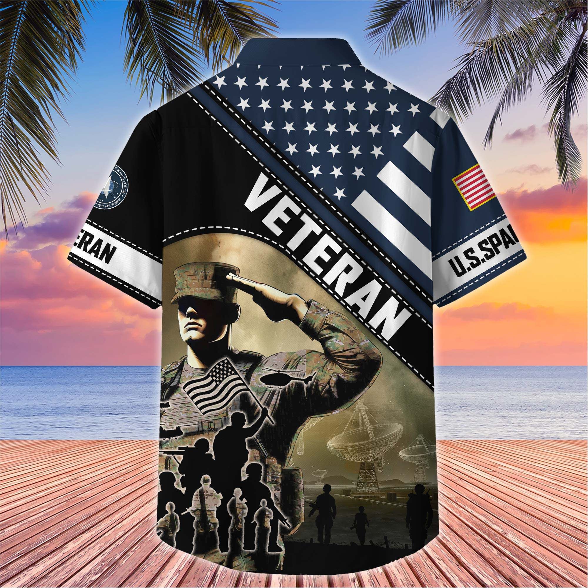 Premium US Veterans Hawaiian Shirt, Gifts For US Veterans, Gifts On Father's Day, Armed Forces Day, Veterans Day.