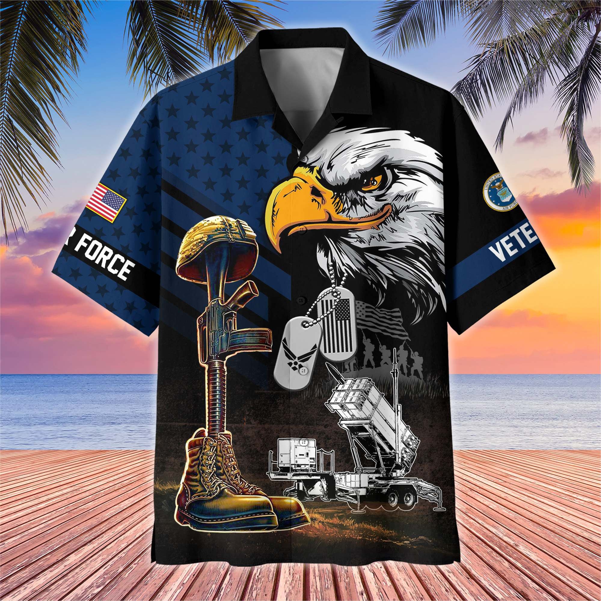 Premium US Veterans Hawaiian Shirt, Gifts For US Veterans, Gifts On Father's Day, Armed Forces Day, Veterans Day.