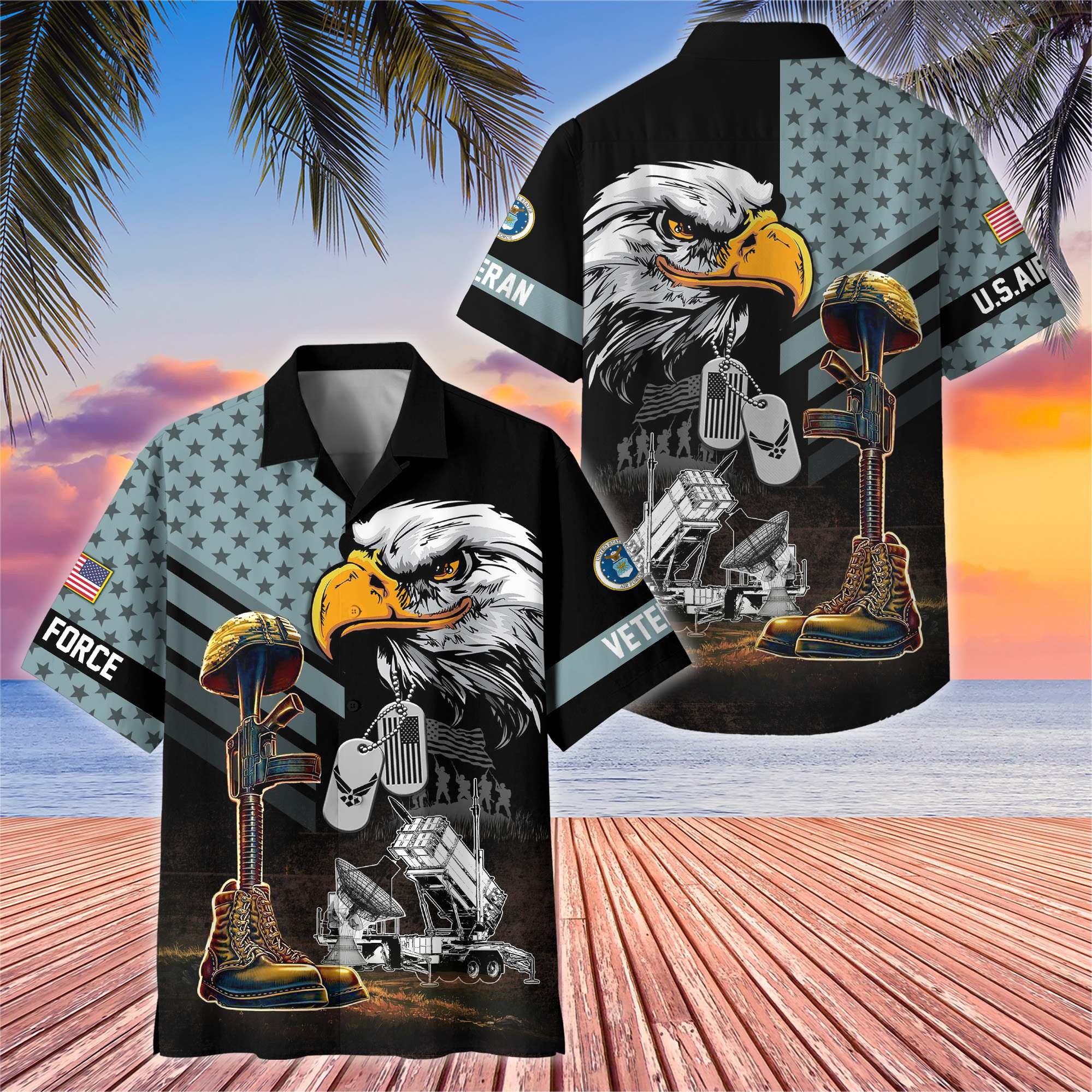 Premium US Veterans Hawaiian Shirt, Gifts For US Veterans, Gifts On Father's Day, Armed Forces Day, Veterans Day.