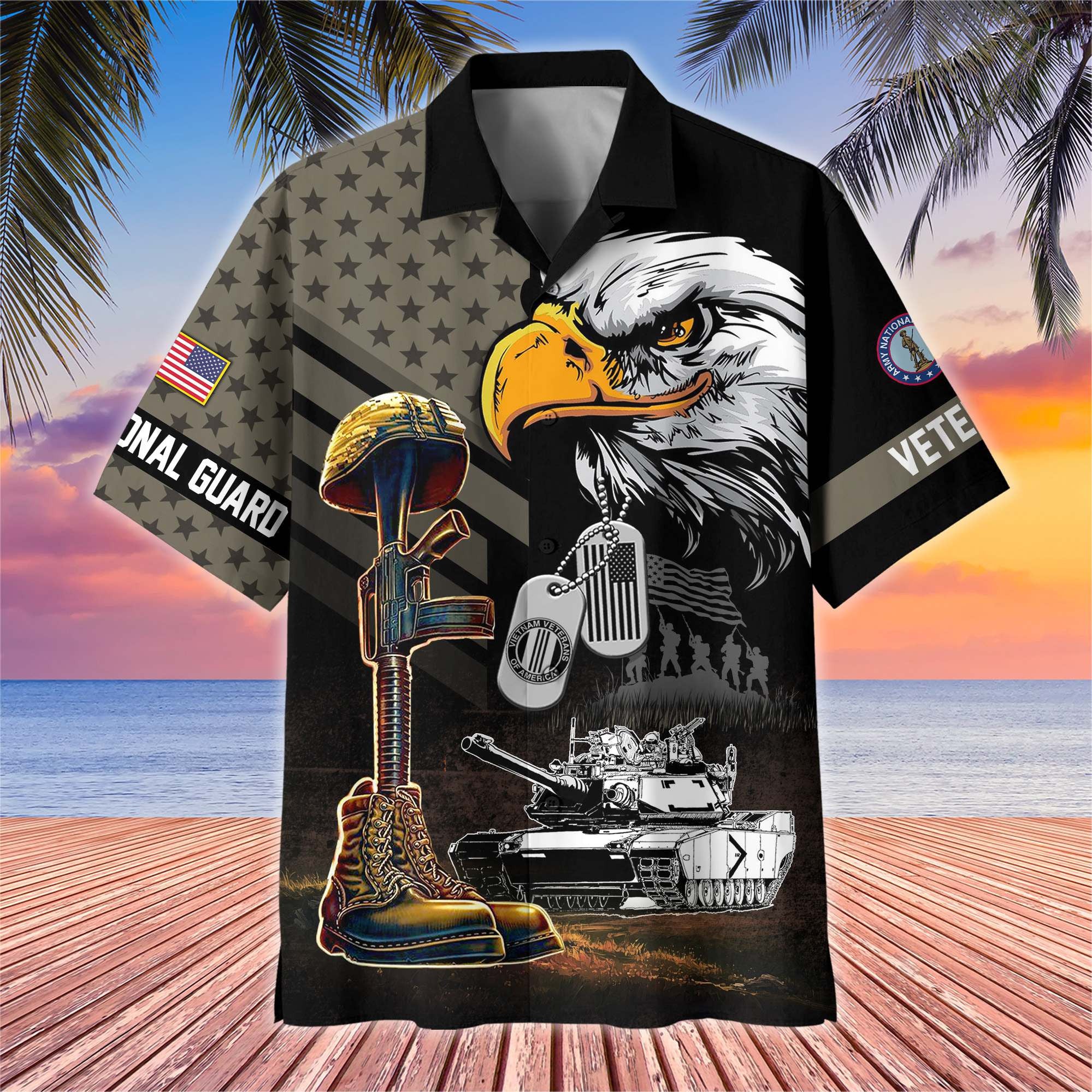 Premium US Veterans Hawaiian Shirt, Gifts For US Veterans, Gifts On Father's Day, Armed Forces Day, Veterans Day.