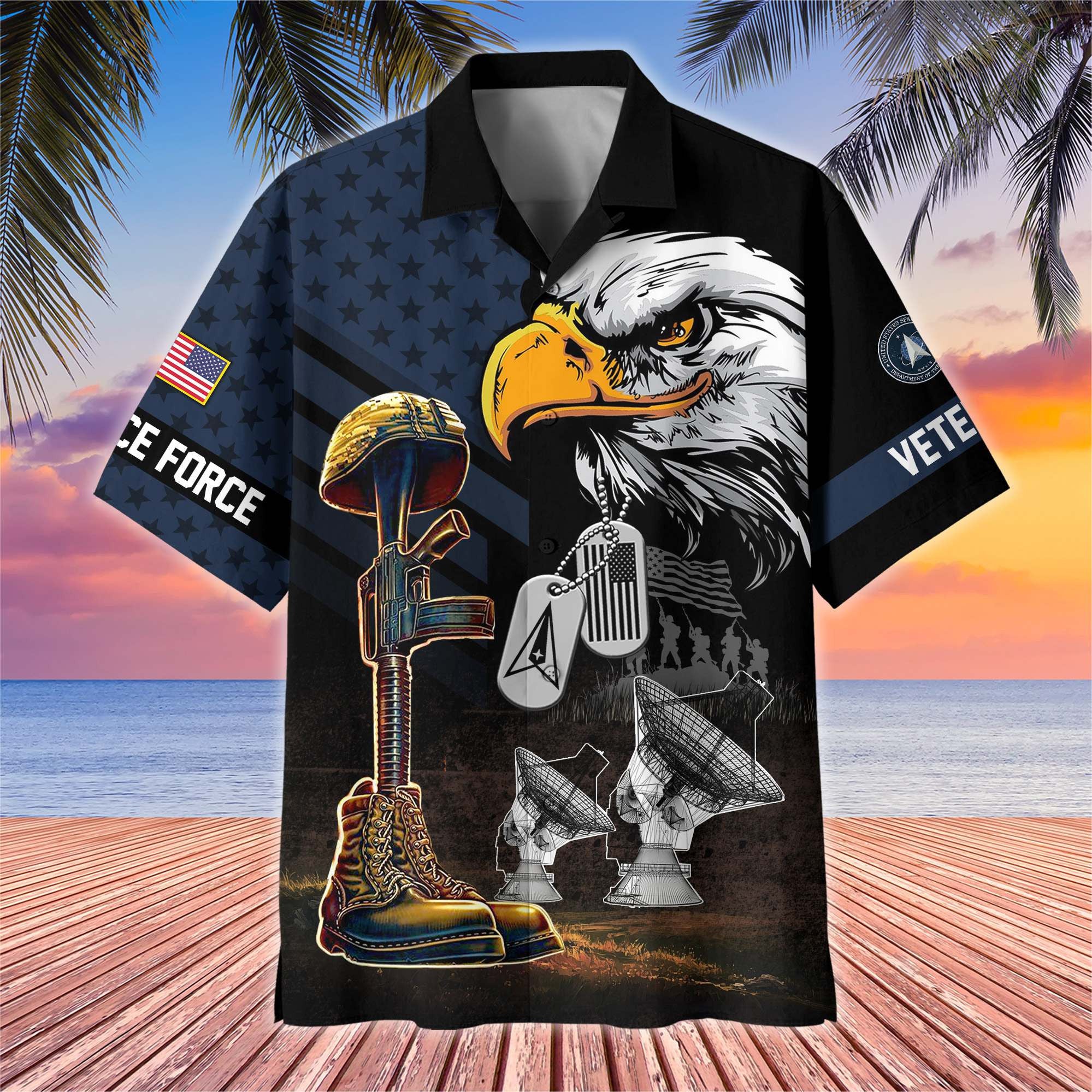 Premium US Veterans Hawaiian Shirt, Gifts For US Veterans, Gifts On Father's Day, Armed Forces Day, Veterans Day.