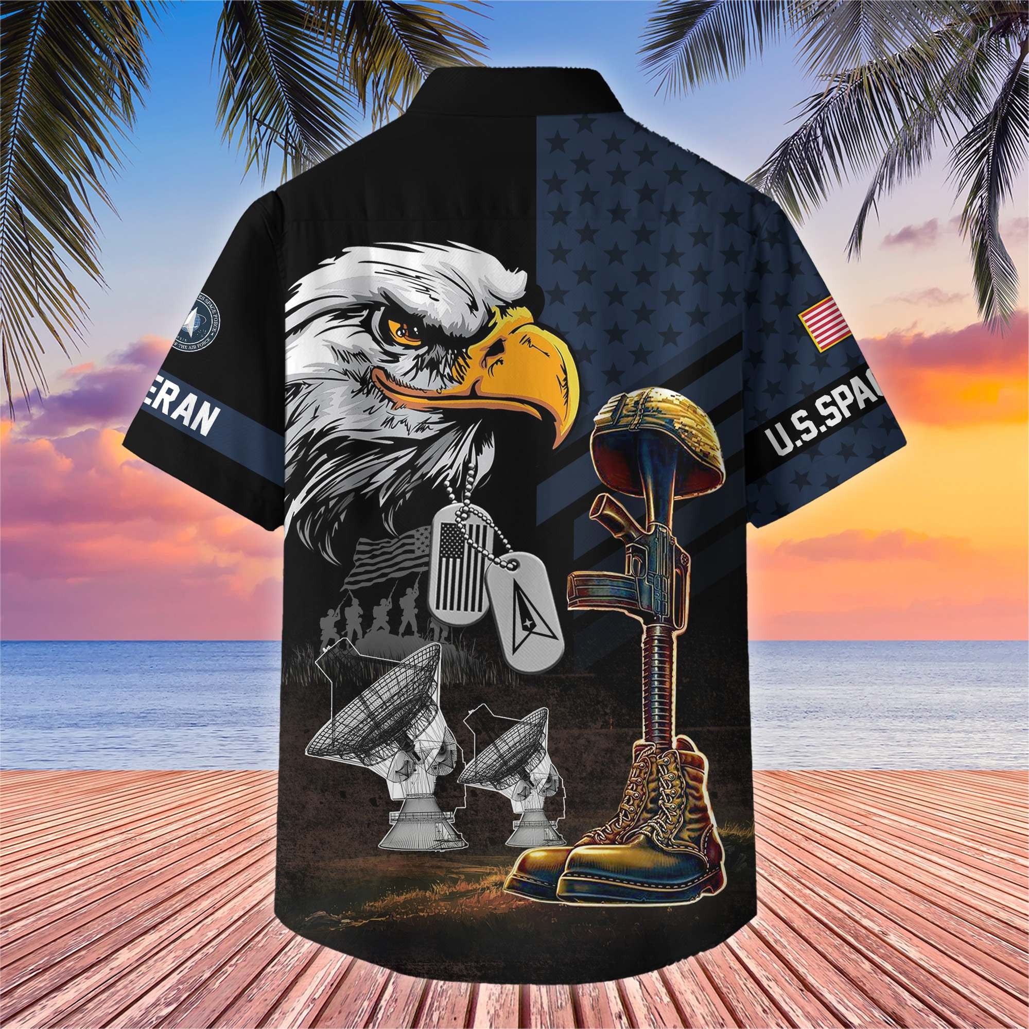 Premium US Veterans Hawaiian Shirt, Gifts For US Veterans, Gifts On Father's Day, Armed Forces Day, Veterans Day.
