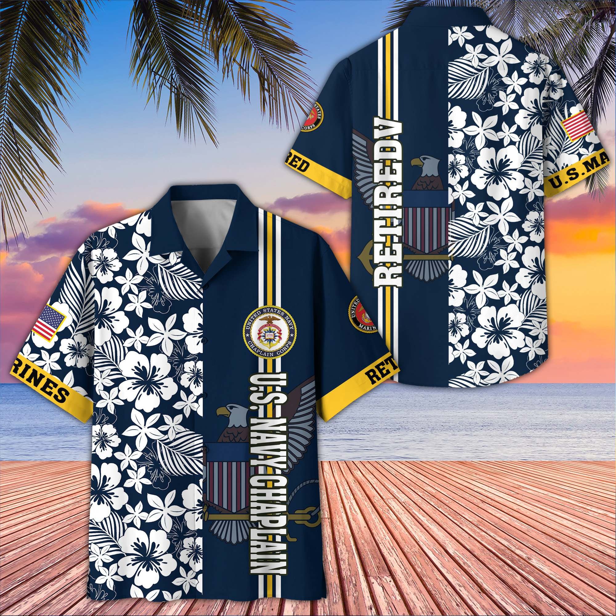 Premium US Navy Chaplain Retired Hawaiian Shirt