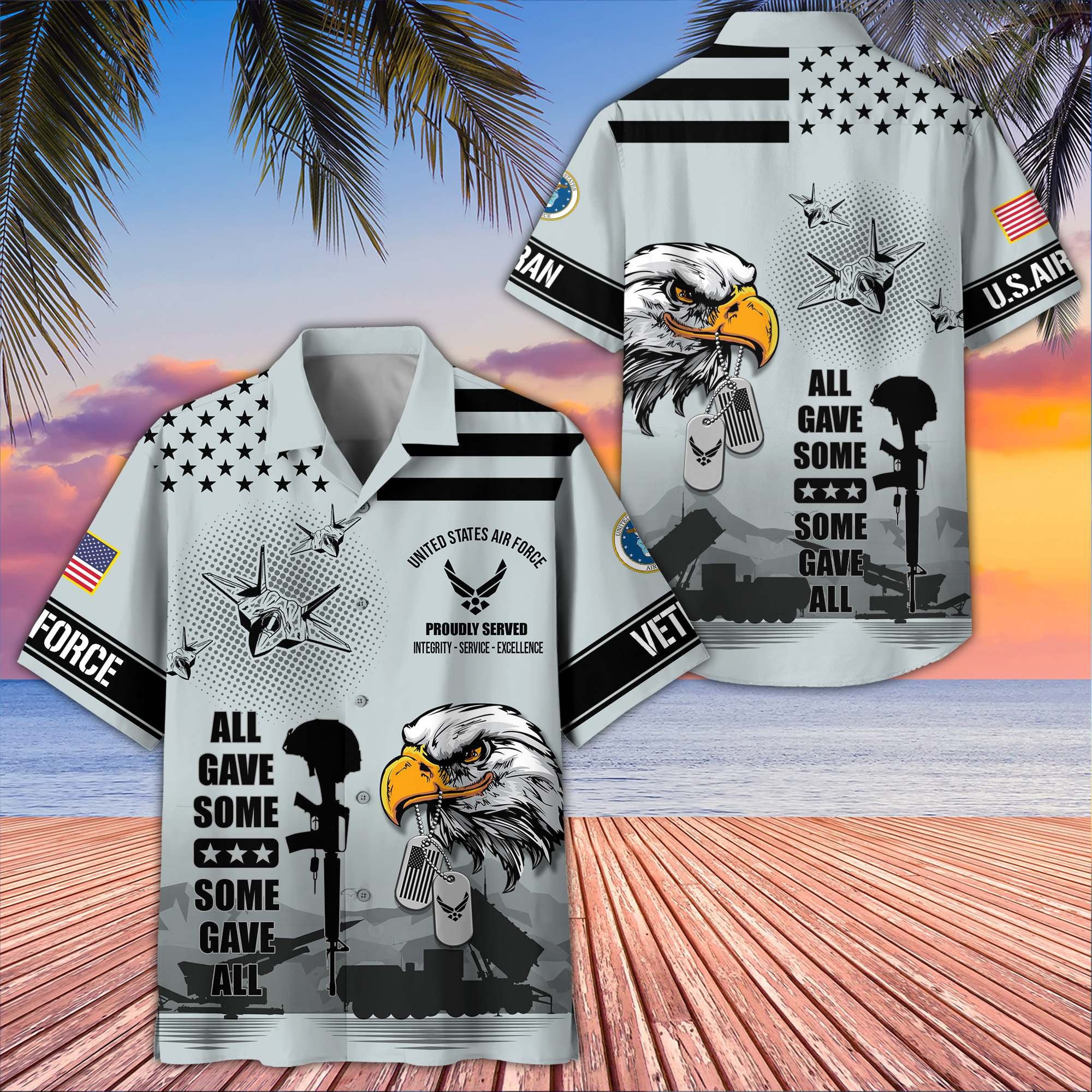 Premium US Veterans Hawaiian Shirt, Gifts For US Veterans, Gifts On Father's Day, Armed Forces Day, Veterans Day.