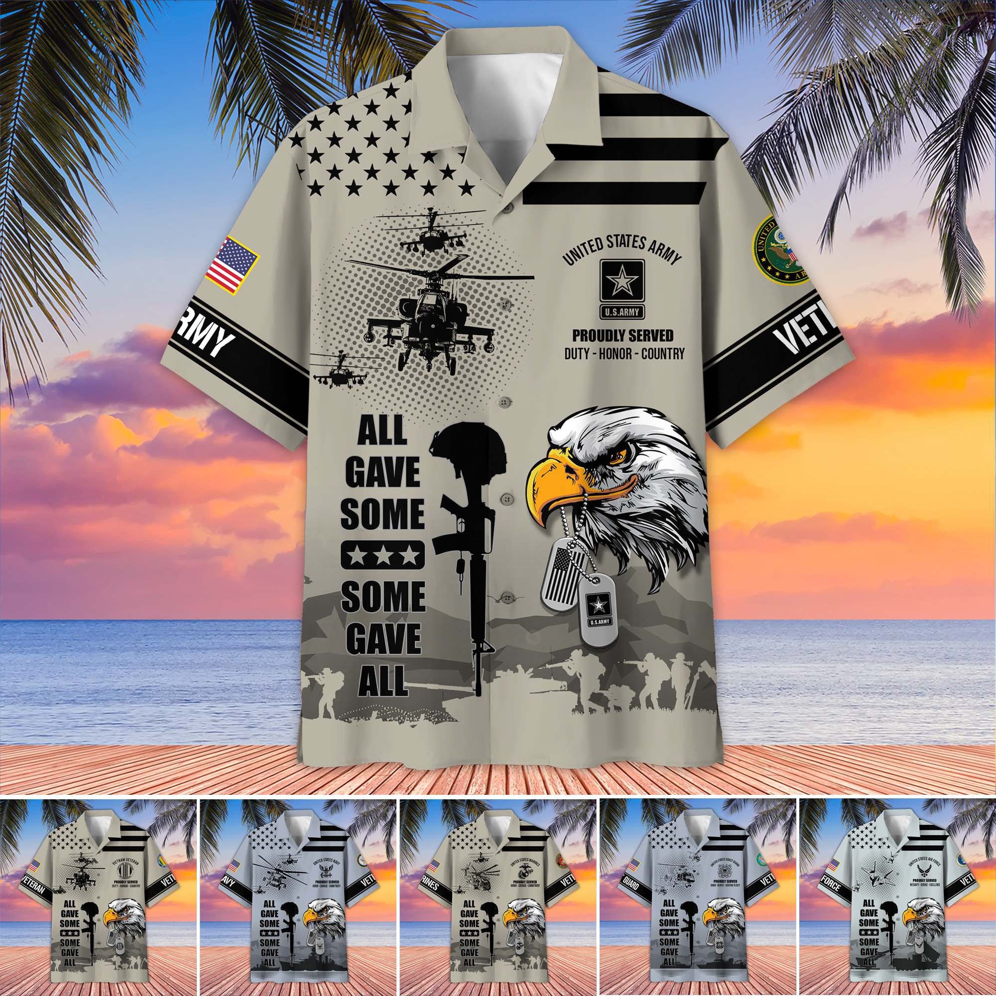 Premium US Veterans Hawaiian Shirt, Gifts For US Veterans, Gifts On Father's Day, Armed Forces Day, Veterans Day.