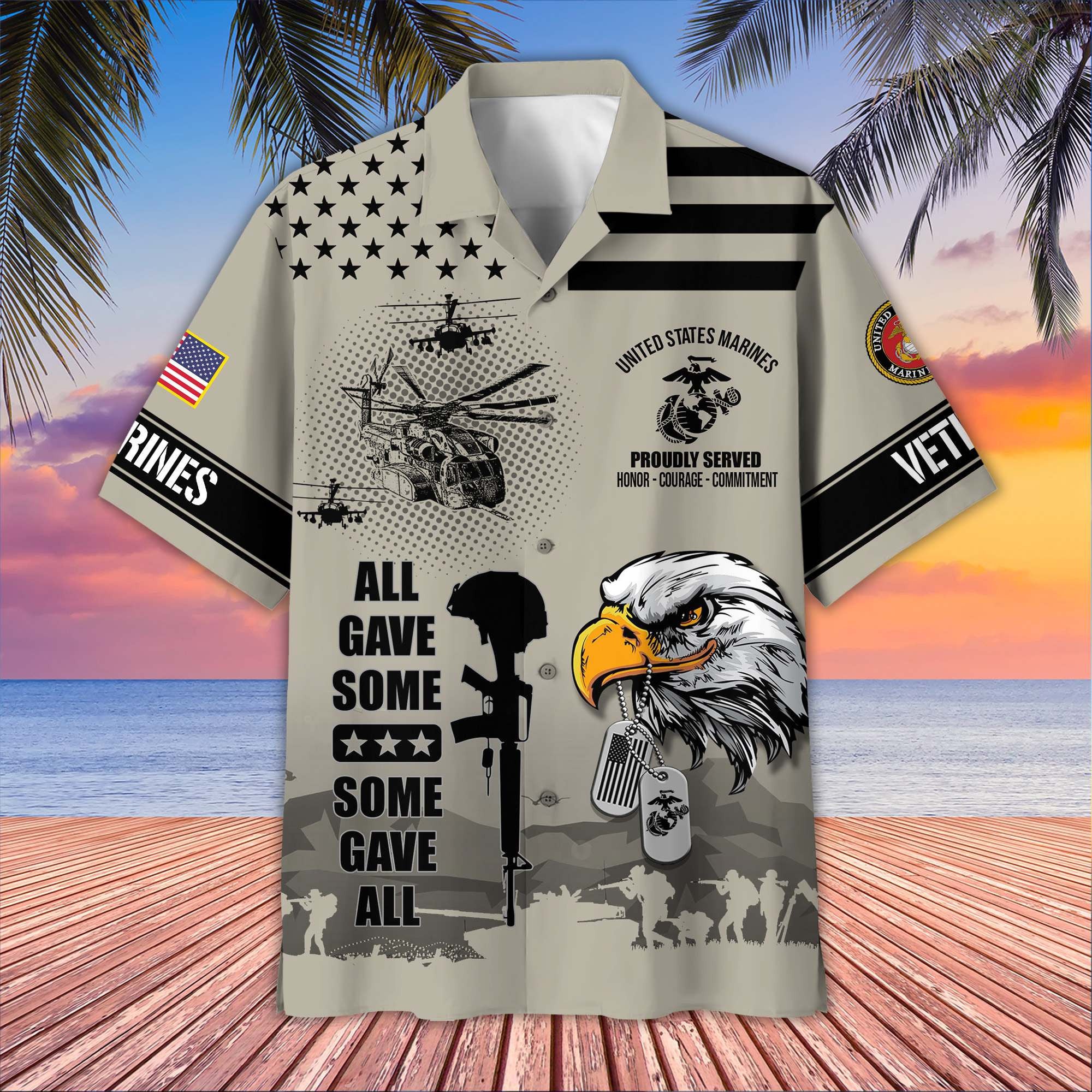 Premium US Veterans Hawaiian Shirt, Gifts For US Veterans, Gifts On Father's Day, Armed Forces Day, Veterans Day.