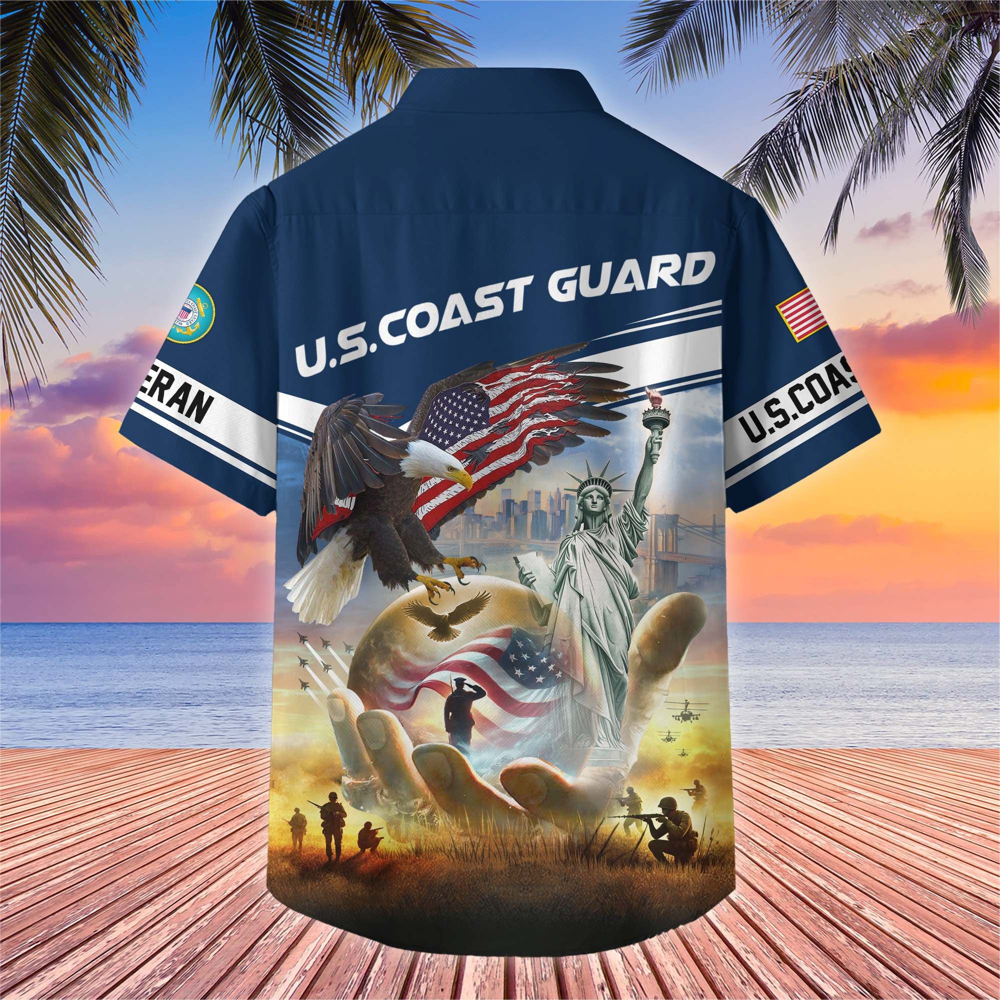 Premium US Veterans Hawaiian Shirt, Gifts For US Veterans, Gifts On Father's Day, Armed Forces Day, Veterans Day.