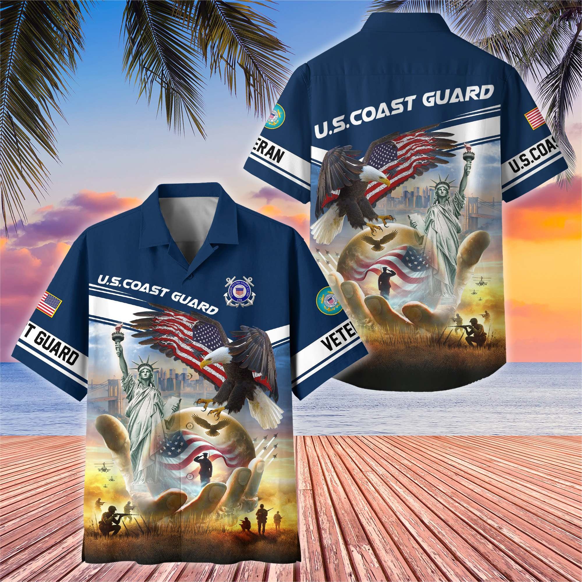 Premium US Veterans Hawaiian Shirt, Gifts For US Veterans, Gifts On Father's Day, Armed Forces Day, Veterans Day.