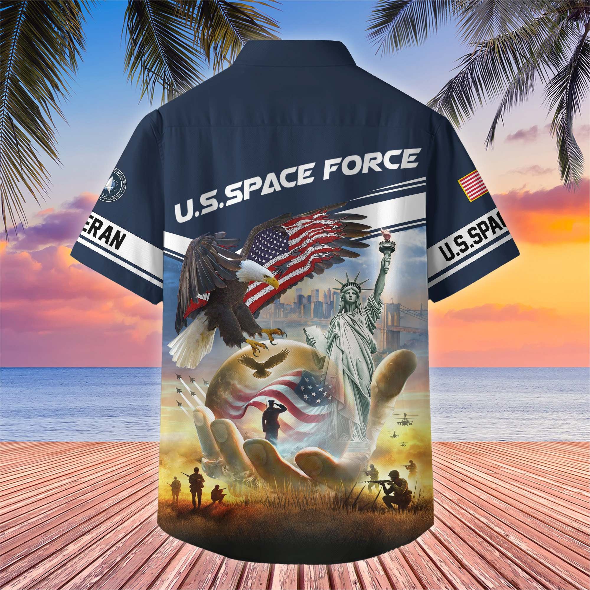 Premium US Veterans Hawaiian Shirt, Gifts For US Veterans, Gifts On Father's Day, Armed Forces Day, Veterans Day.