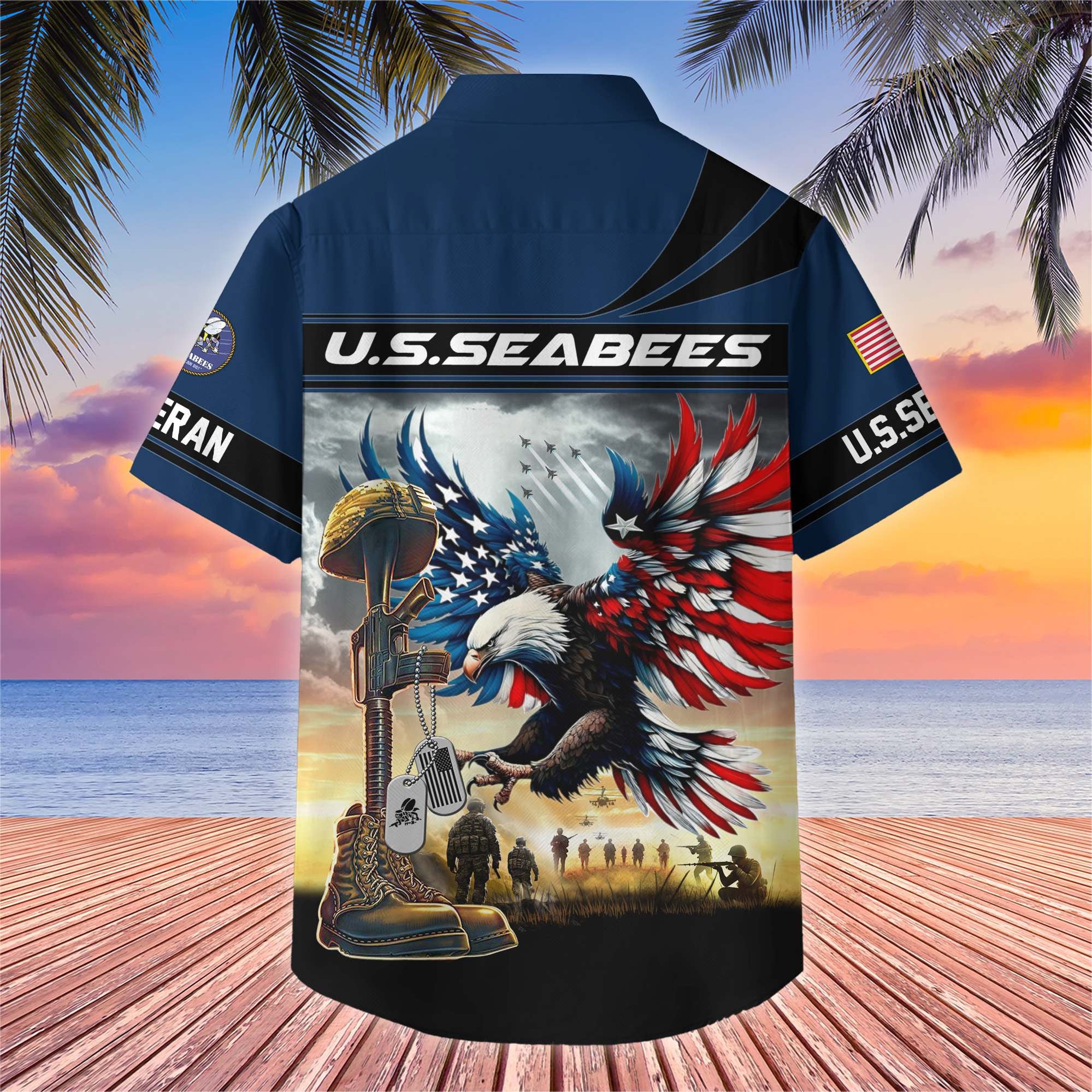 Premium US Veterans Hawaiian Shirt, Gifts For US Veterans, Gifts On Father's Day, Armed Forces Day, Veterans Day.