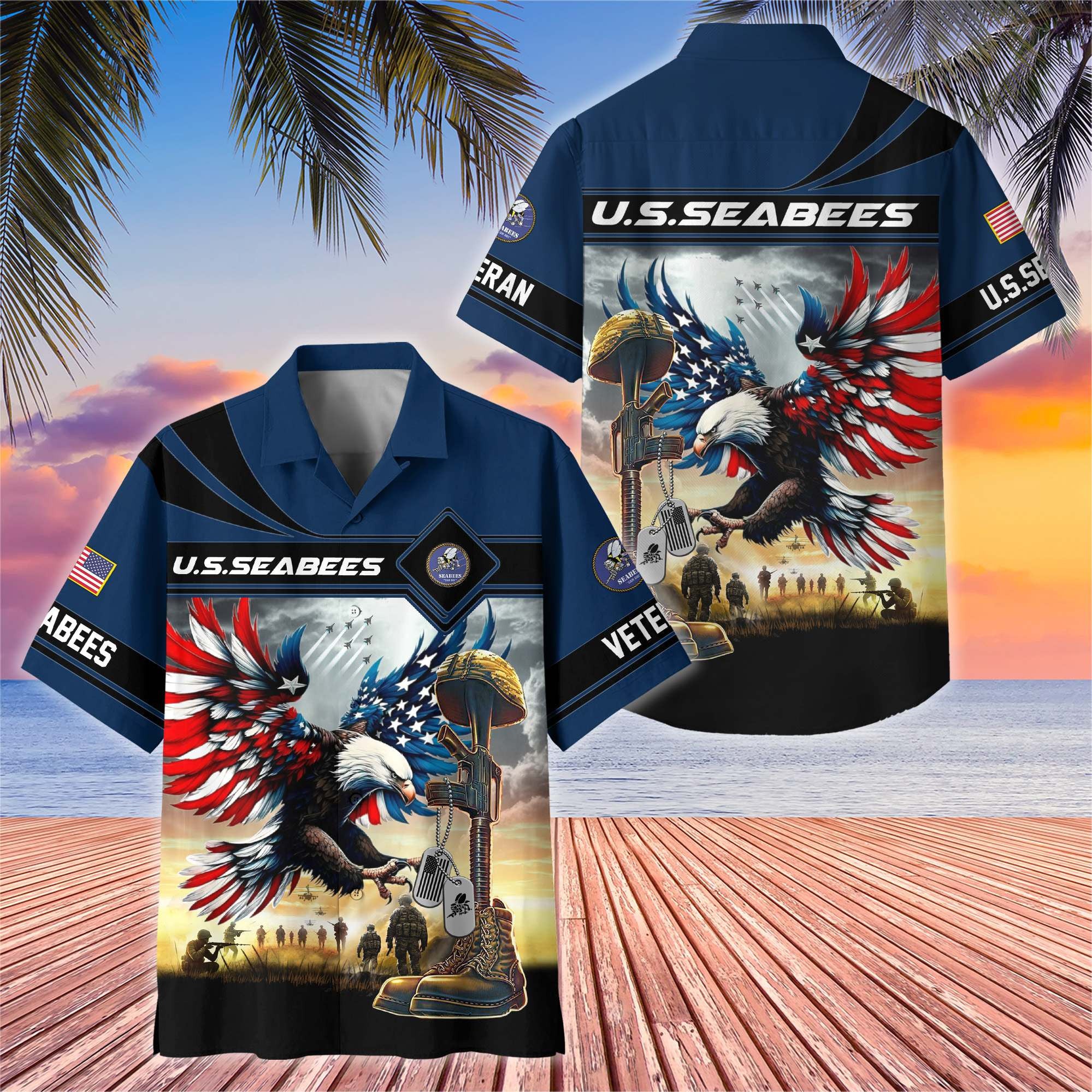 Premium US Veterans Hawaiian Shirt, Gifts For US Veterans, Gifts On Father's Day, Armed Forces Day, Veterans Day.