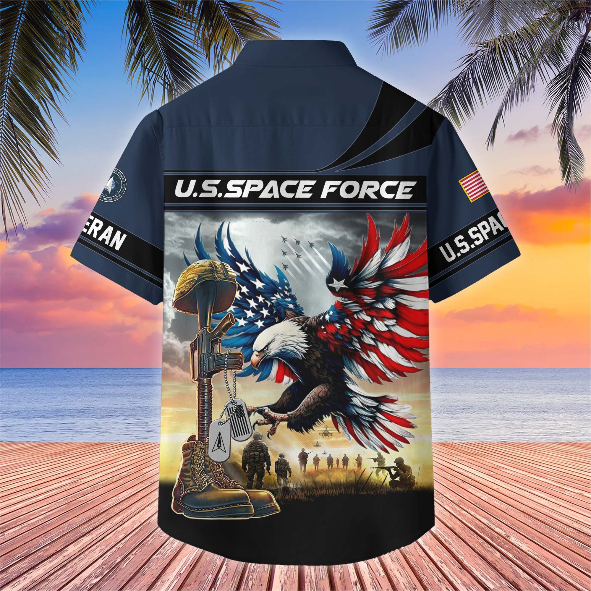 Premium US Veterans Hawaiian Shirt, Gifts For US Veterans, Gifts On Father's Day, Armed Forces Day, Veterans Day.
