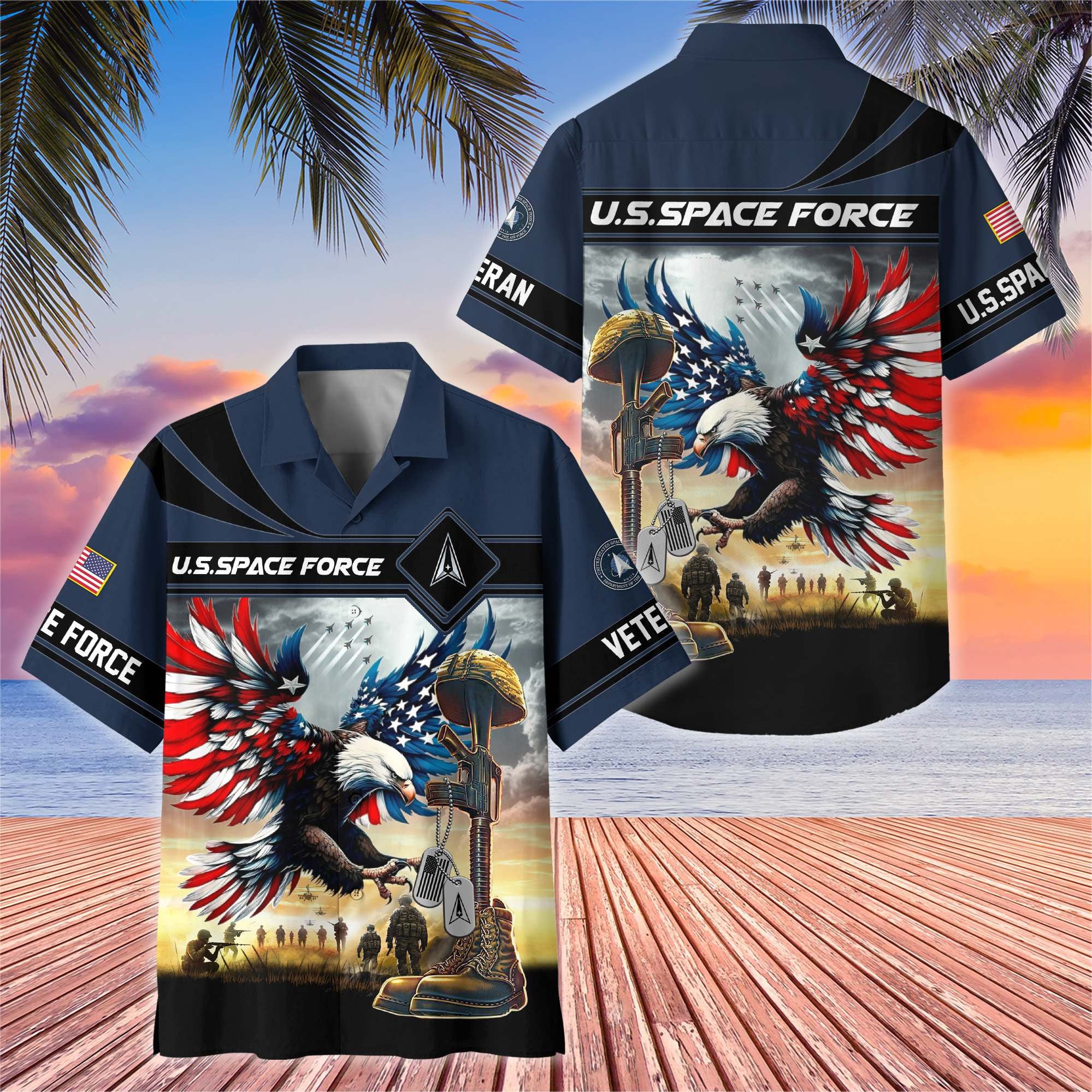 Premium US Veterans Hawaiian Shirt, Gifts For US Veterans, Gifts On Father's Day, Armed Forces Day, Veterans Day.