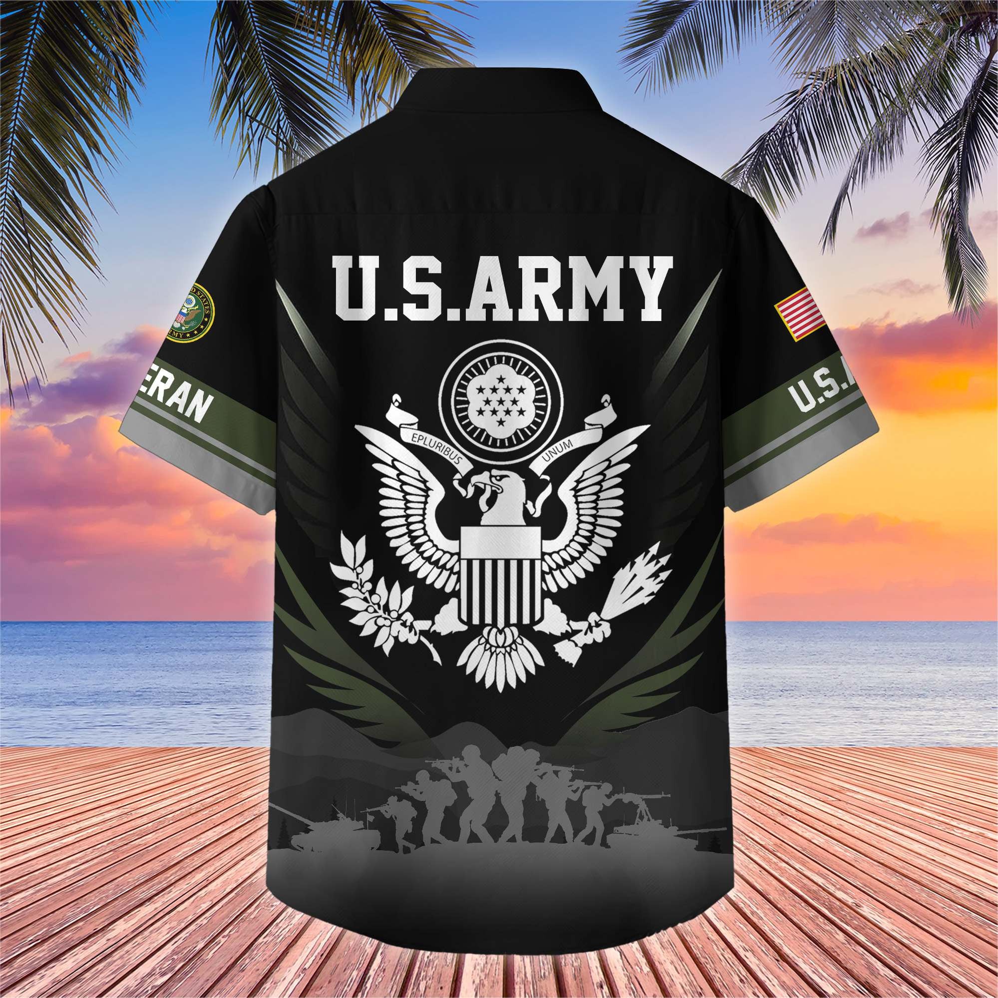 Premium US Veterans Hawaiian Shirt, Gifts For US Veterans, Gifts On Father's Day, Armed Forces Day, Veterans Day.