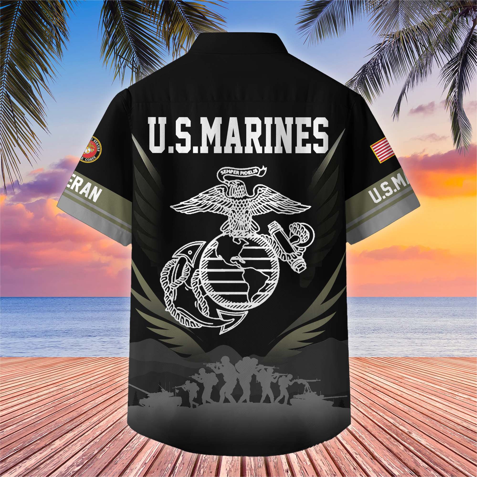 Premium US Veterans Hawaiian Shirt, Gifts For US Veterans, Gifts On Father's Day, Armed Forces Day, Veterans Day.